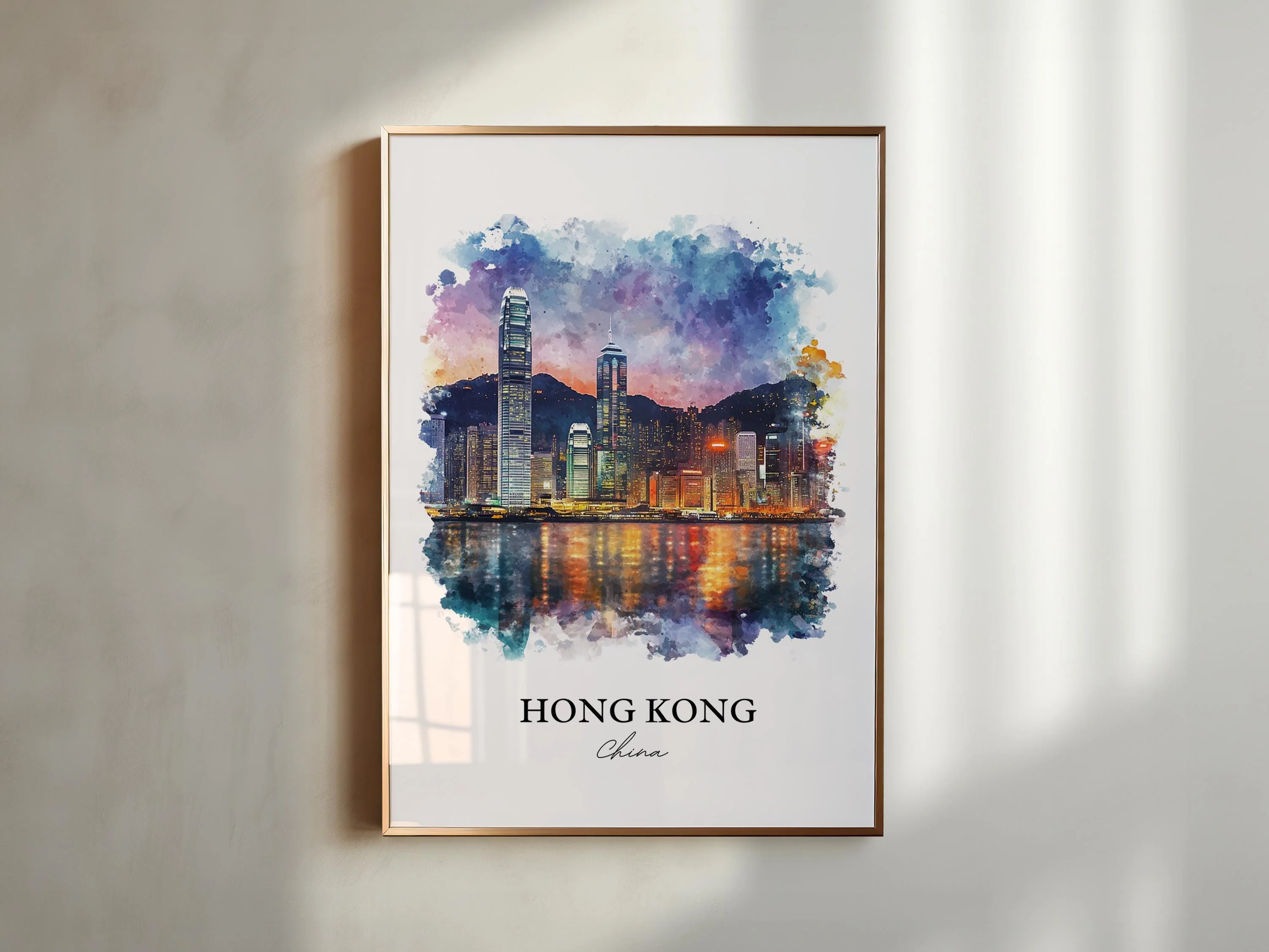 Hong Kong, China – Watercolor Art Print - Image 4