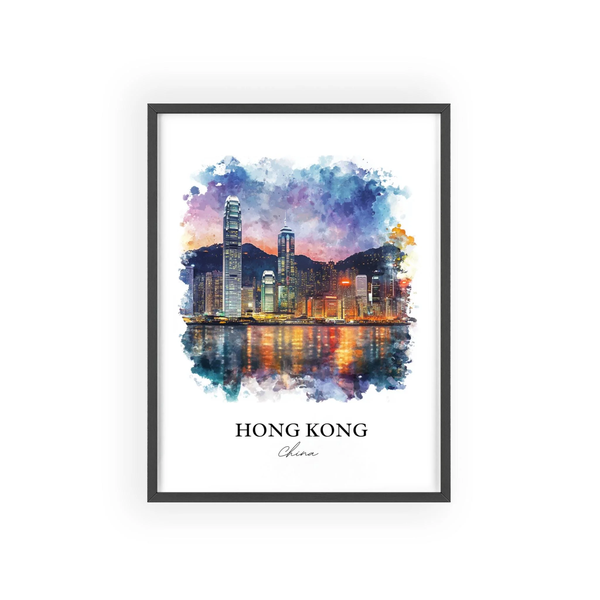 Hong Kong, China – Watercolor Art Print - Image 7