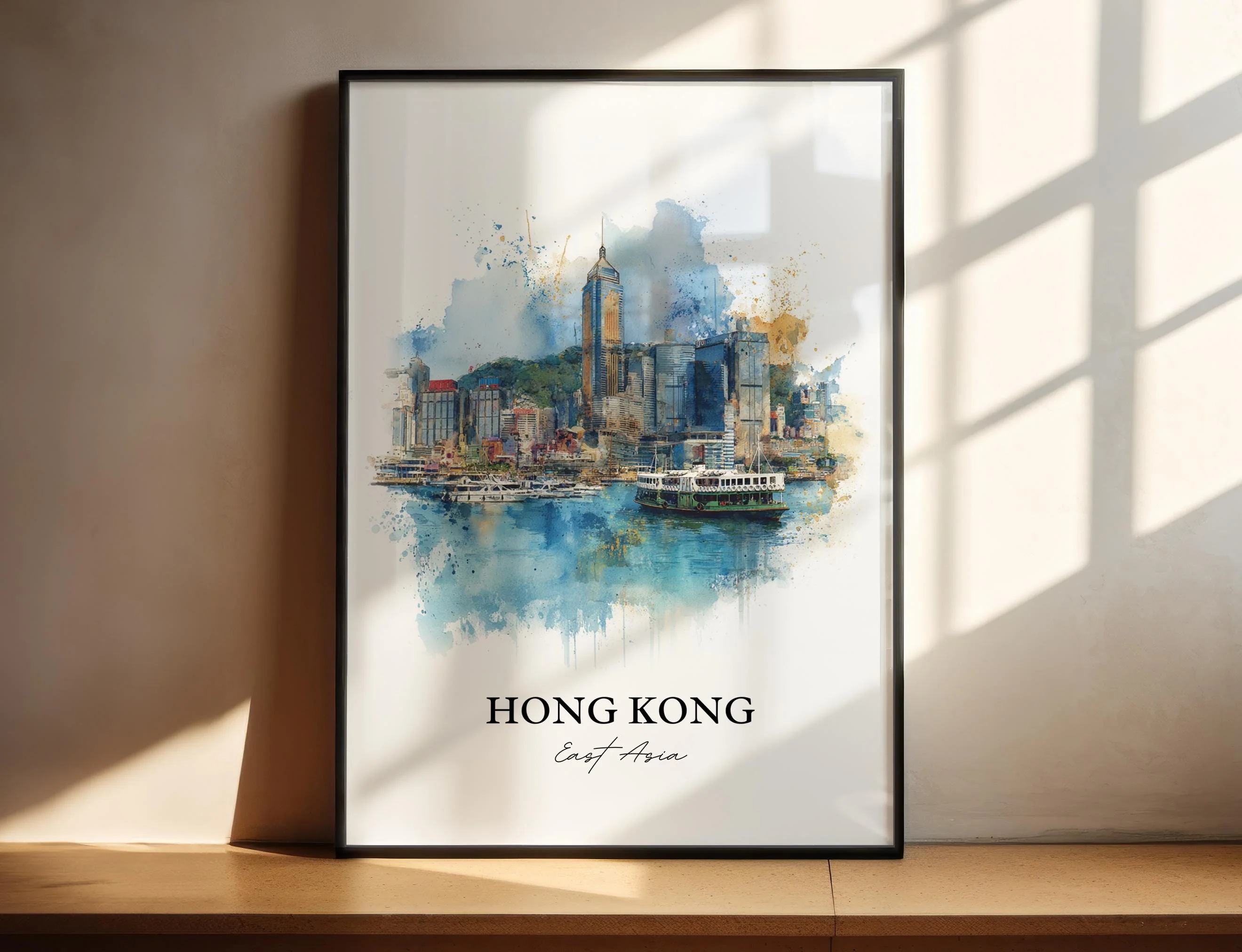 Hong Kong, China – Watercolor Art Print