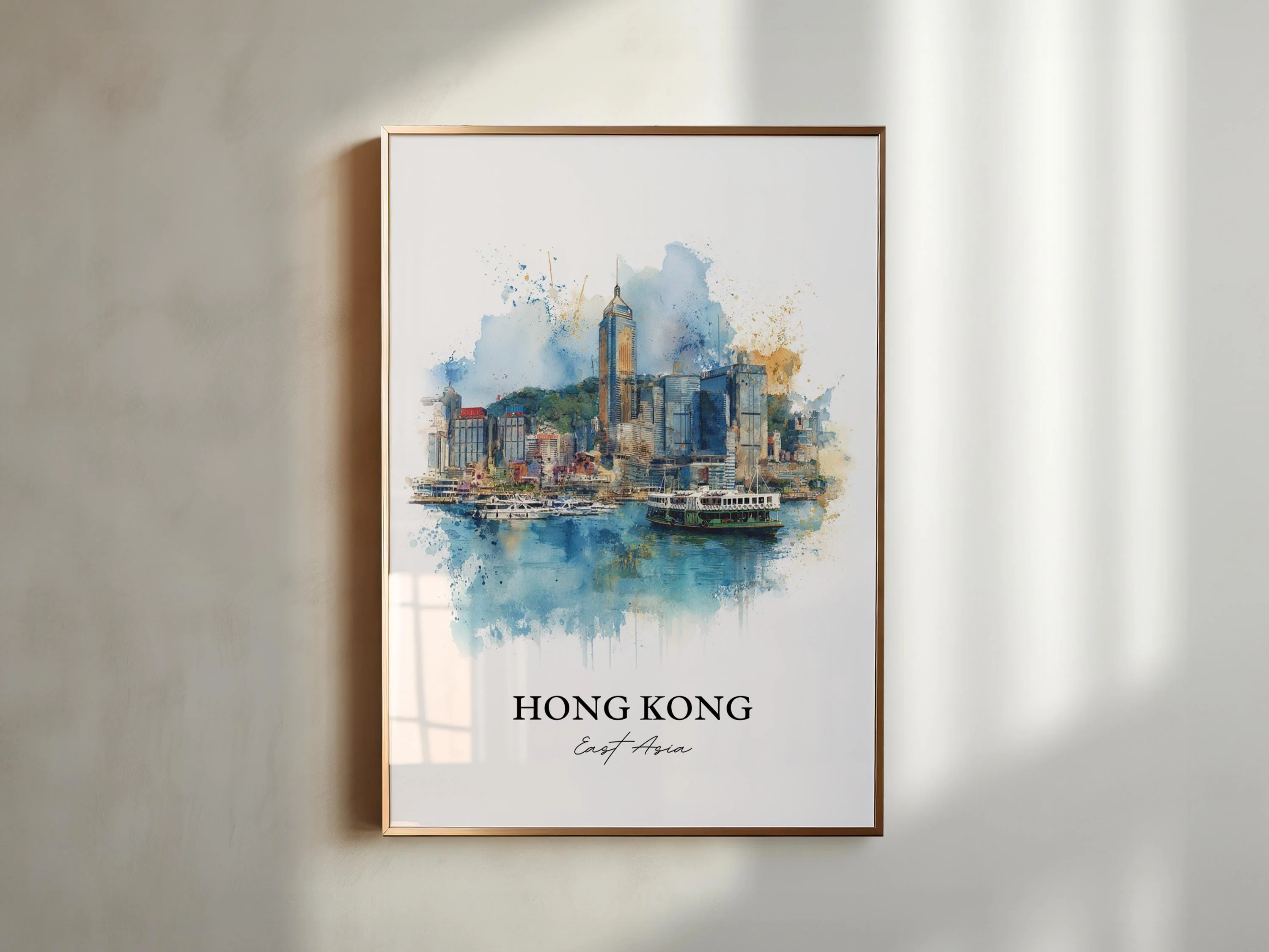 Hong Kong, China – Watercolor Art Print - Image 3
