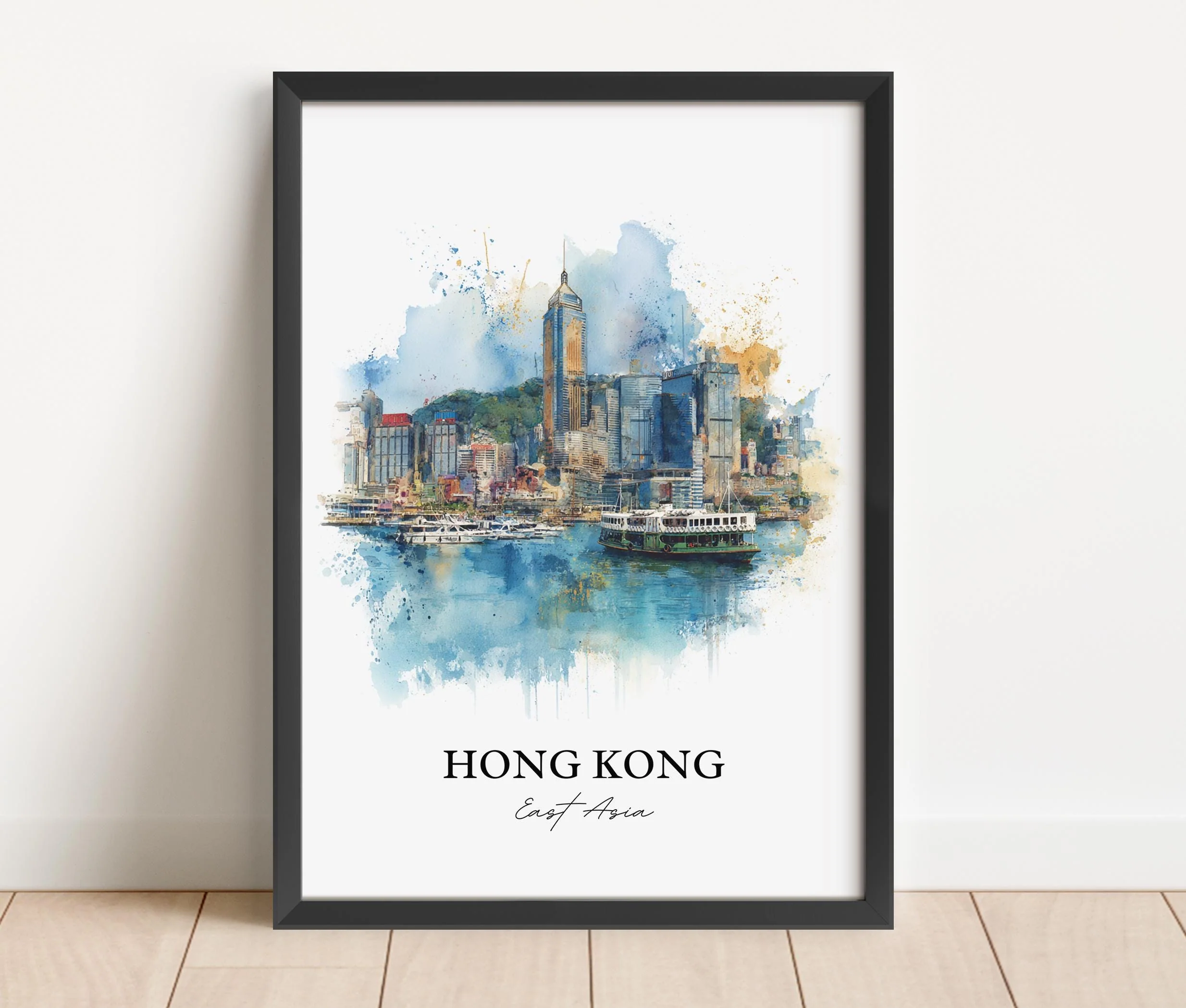 Hong Kong, China – Watercolor Art Print - Image 4