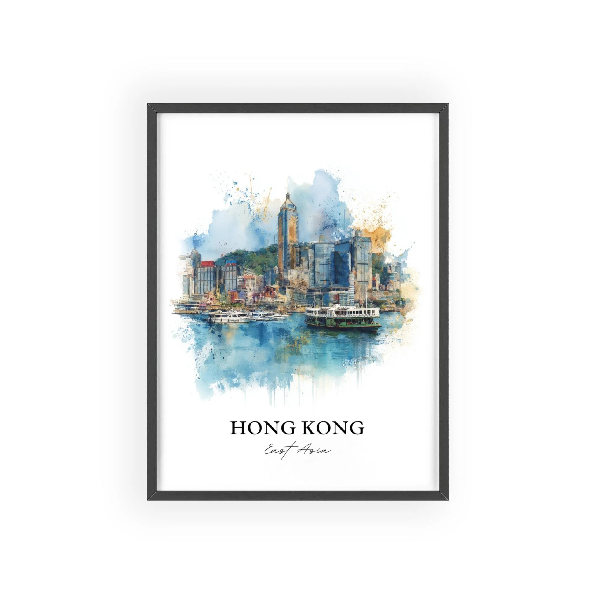 Hong Kong, China – Watercolor Art Print - Image 7