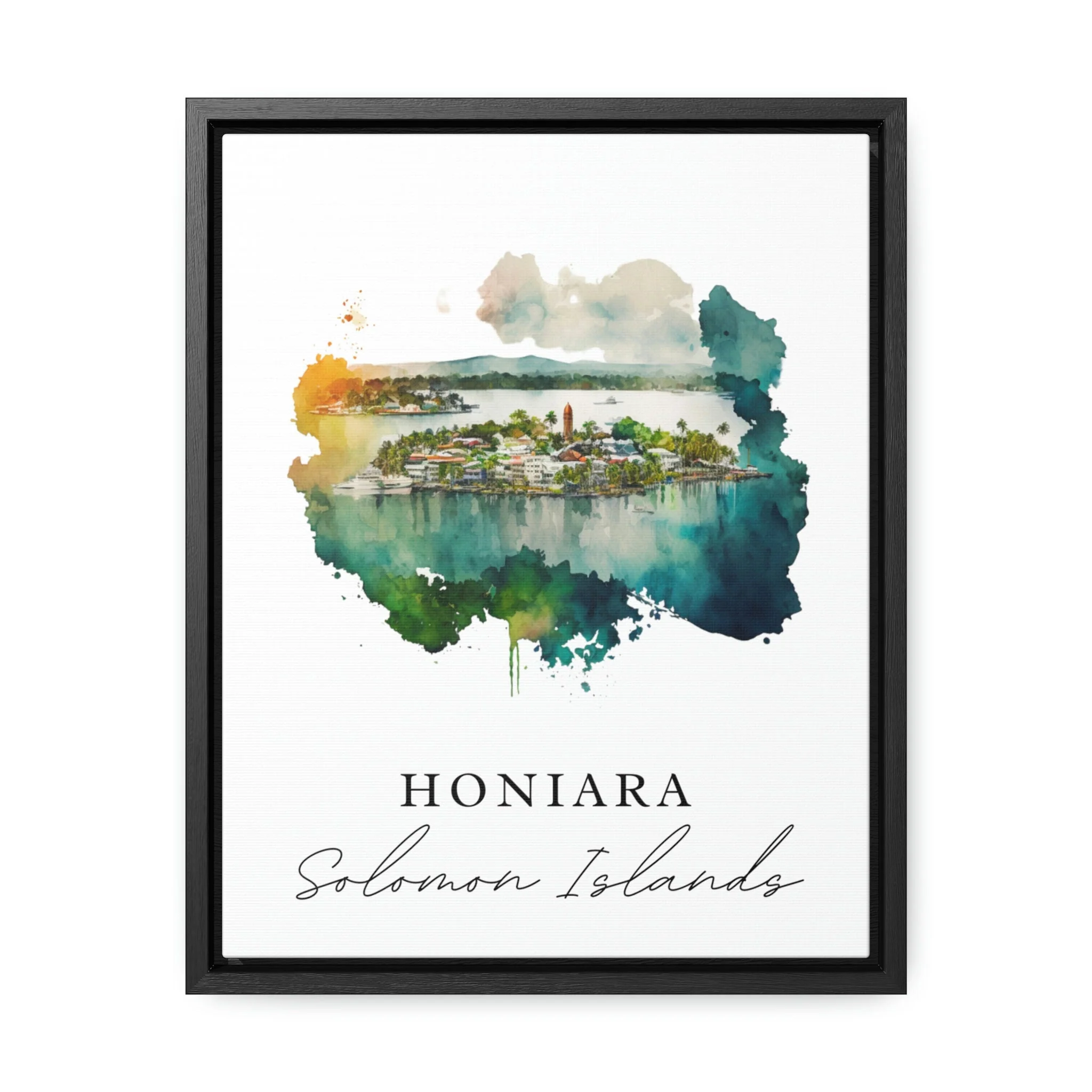 Honiara, Solomon Islands – Watercolor Art Print - Image 2