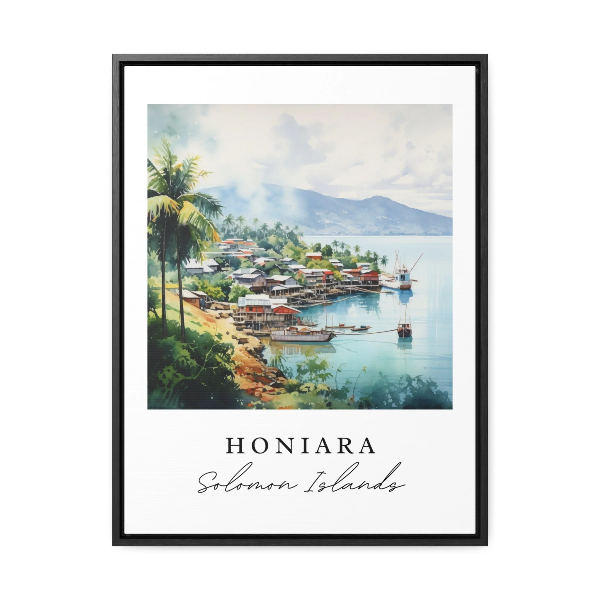 Honiara, Solomon Islands – Watercolor Art Print - Image 2