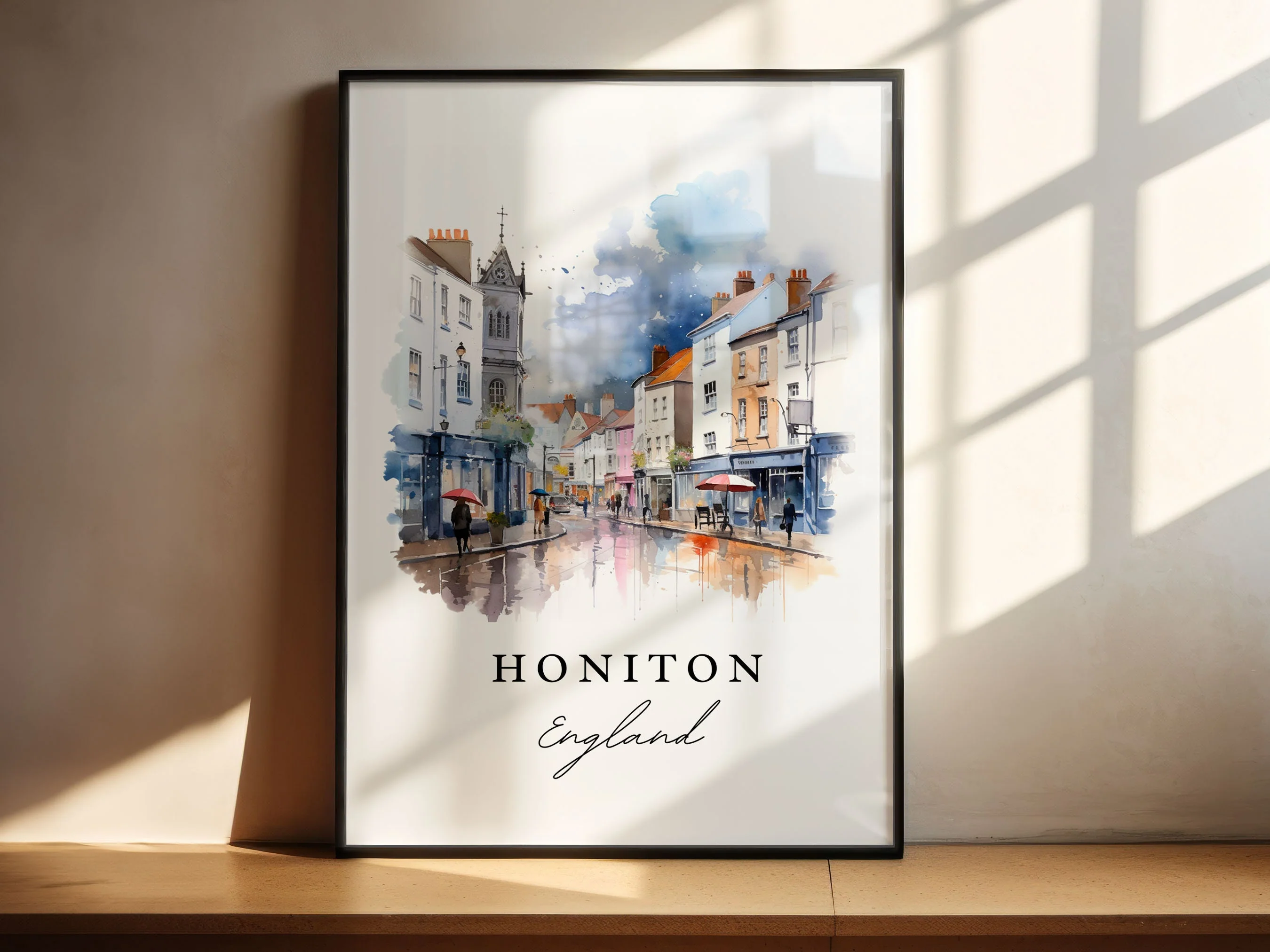 Honiton, England – Watercolor Art Print - Image 3