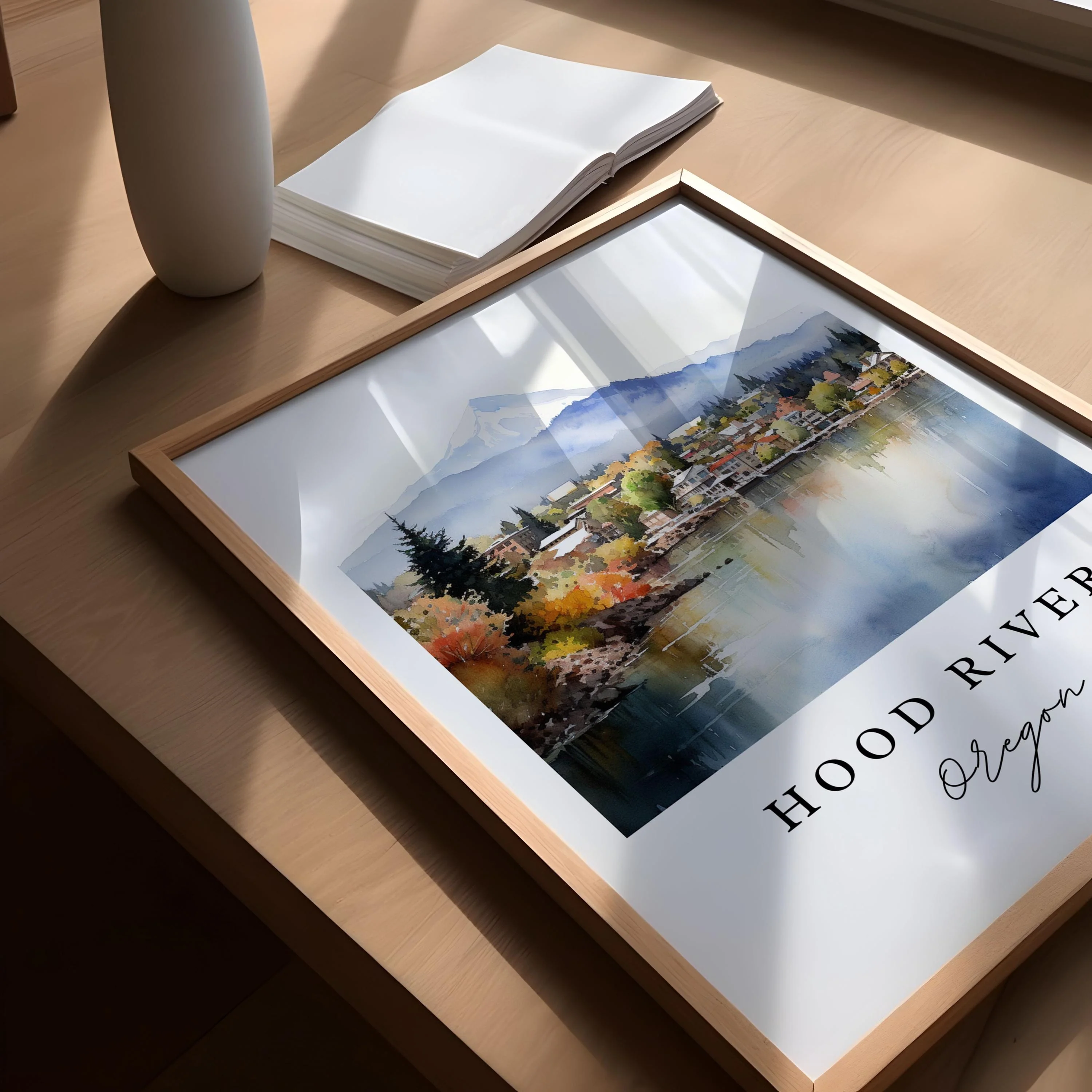 Hood River, Oregon, Oregon – Watercolor Art Print - Image 3