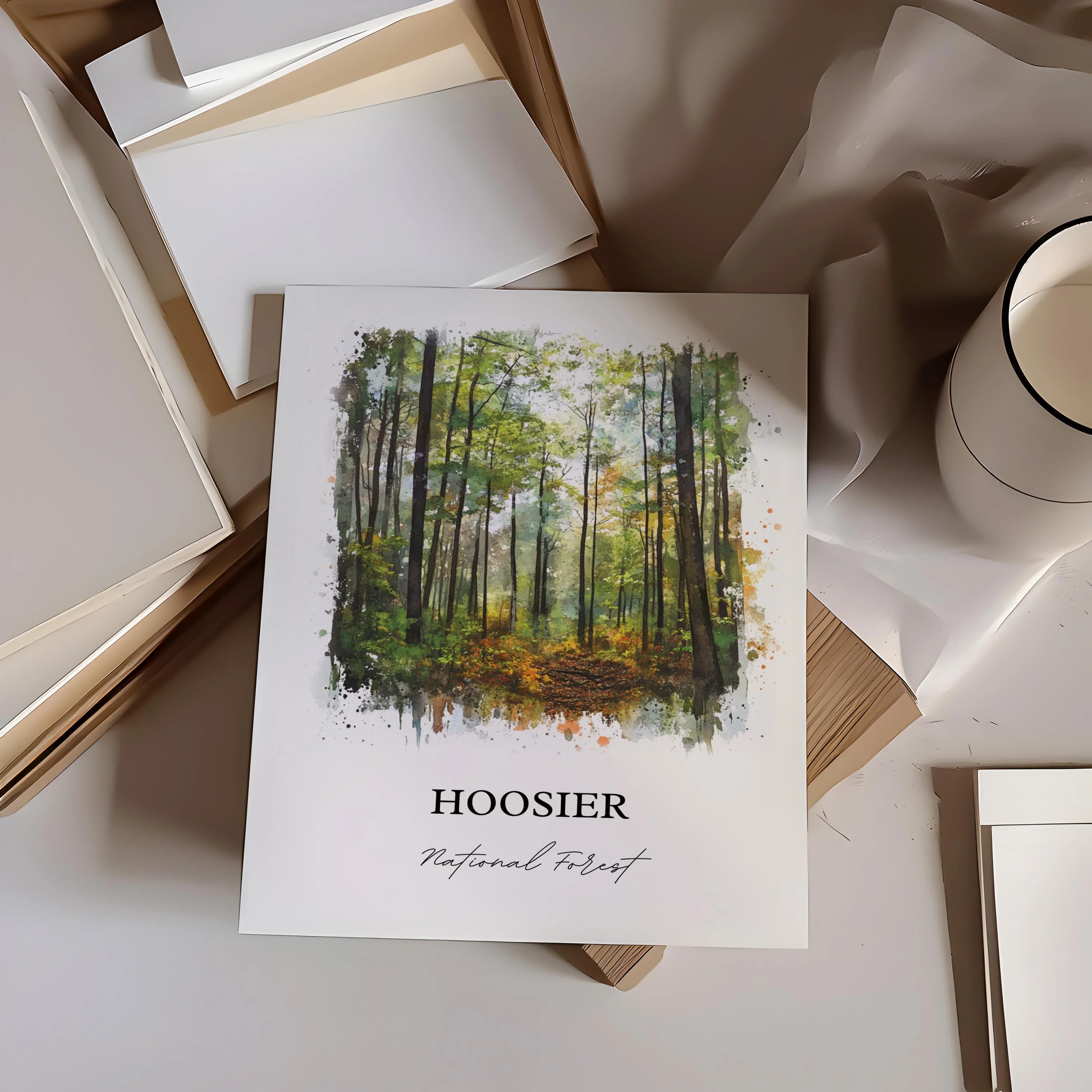 Hoosier National Forest, Indiana – Watercolor Art Print - Image 5