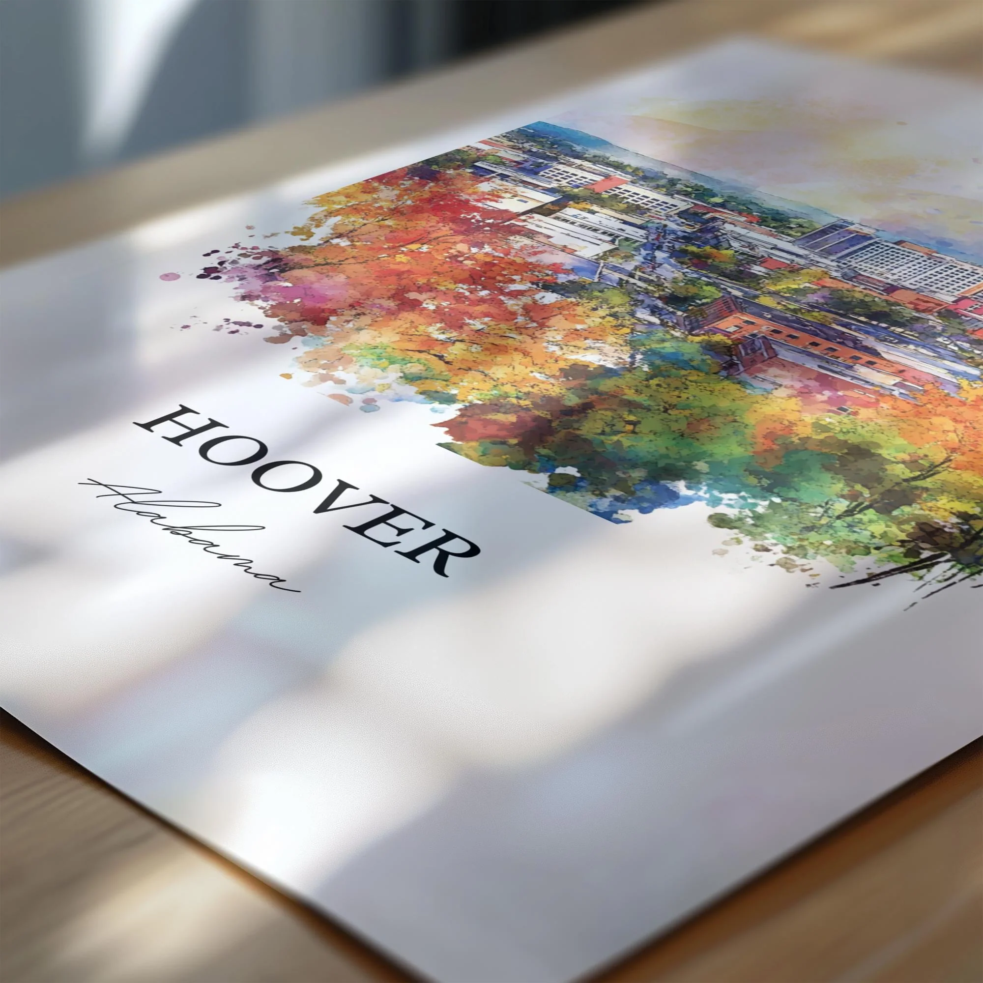 Hoover, Alabama – Watercolor Art Print - Image 2
