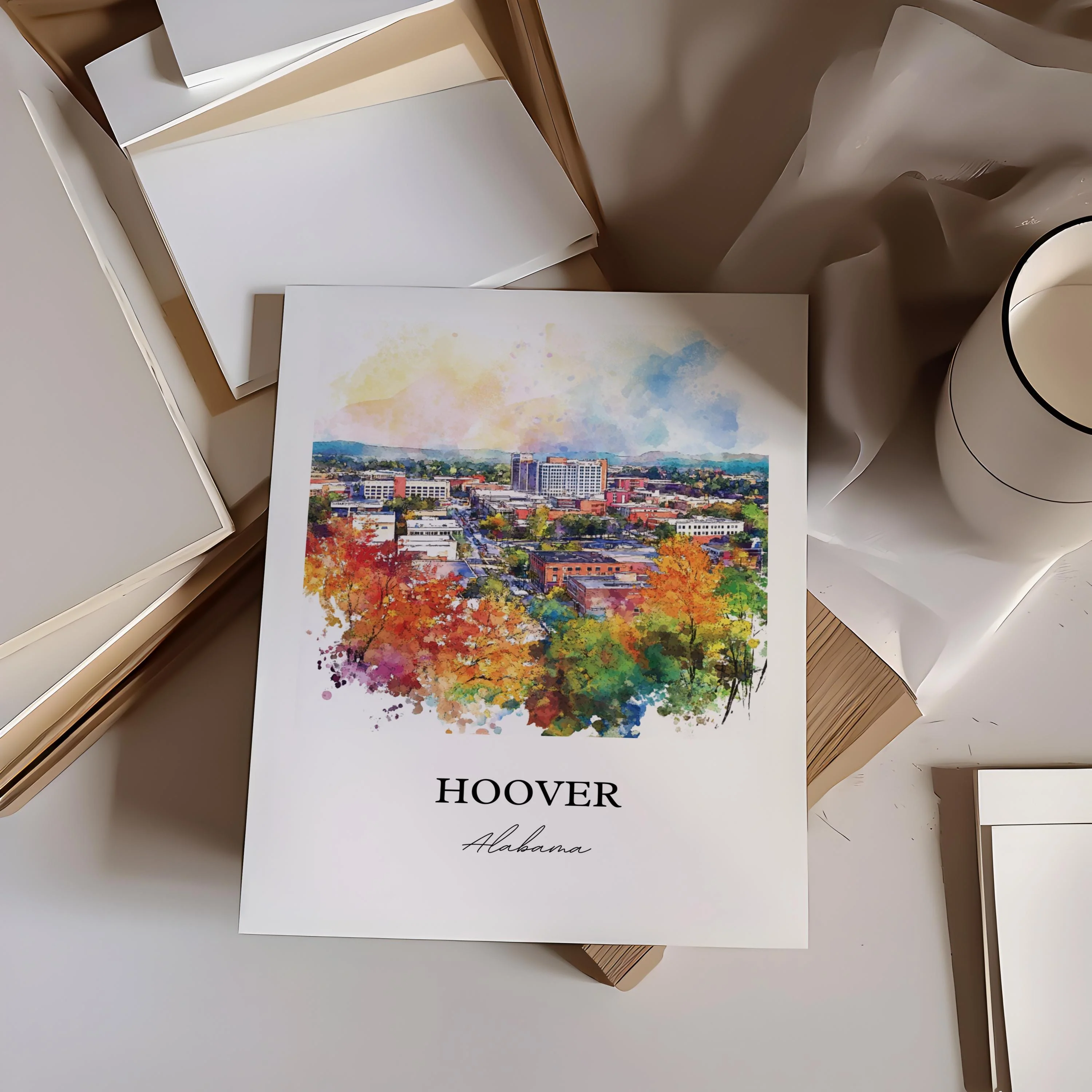 Hoover, Alabama – Watercolor Art Print - Image 5