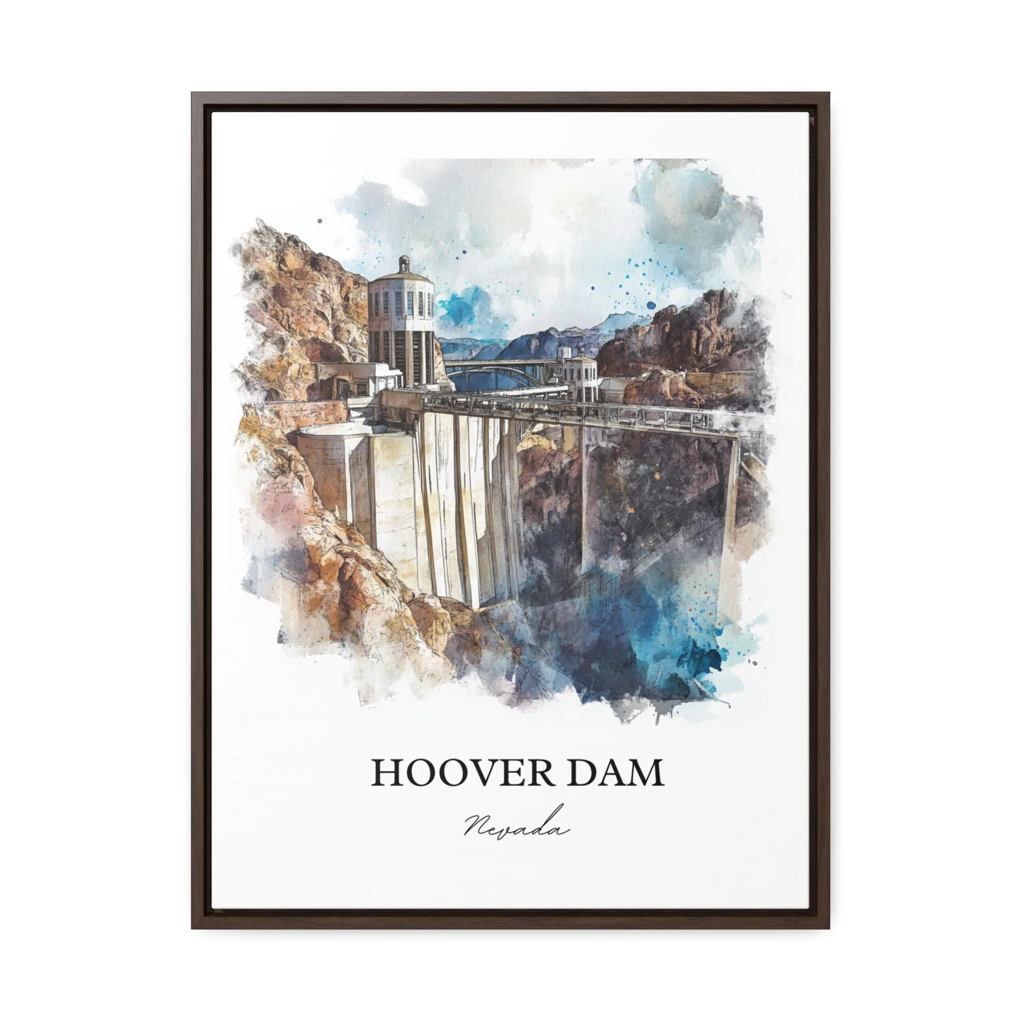 Hoover Dam, Nevada, USA – Watercolor Art Print - Image 7