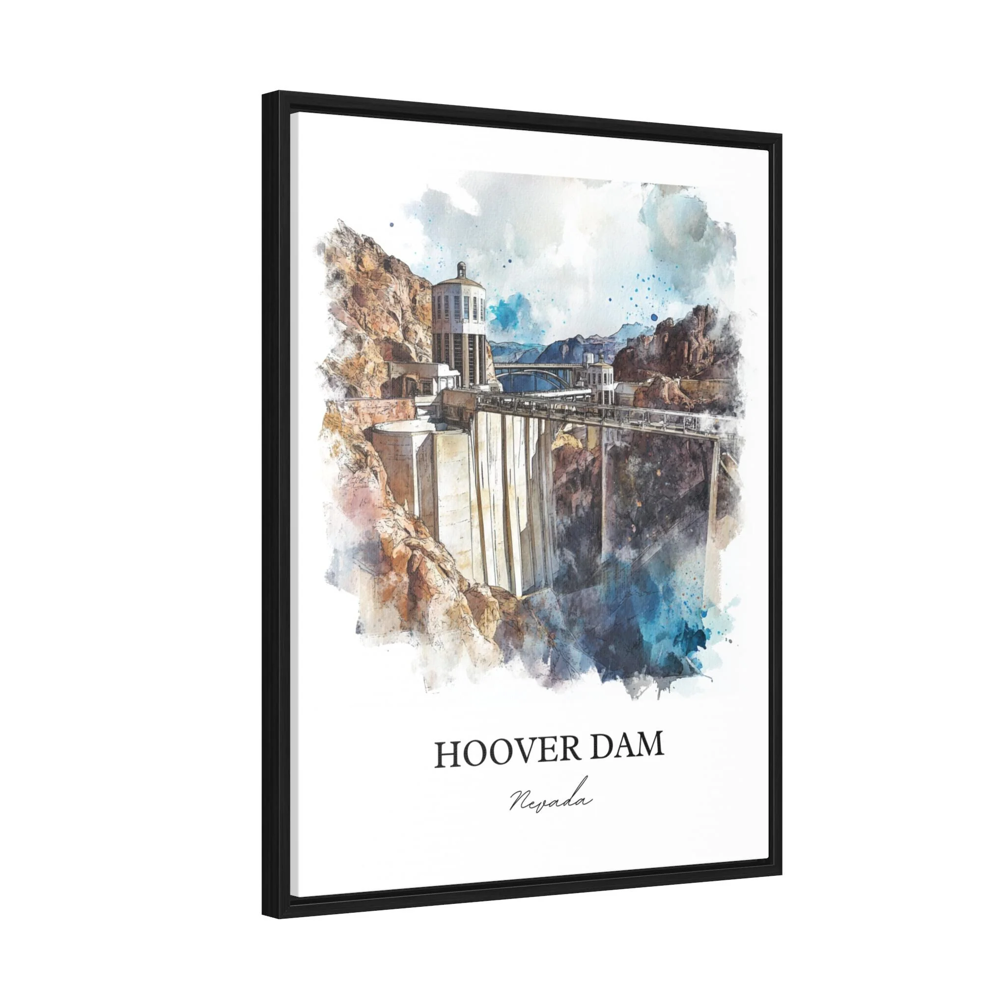 Hoover Dam, Nevada, USA – Watercolor Art Print - Image 8