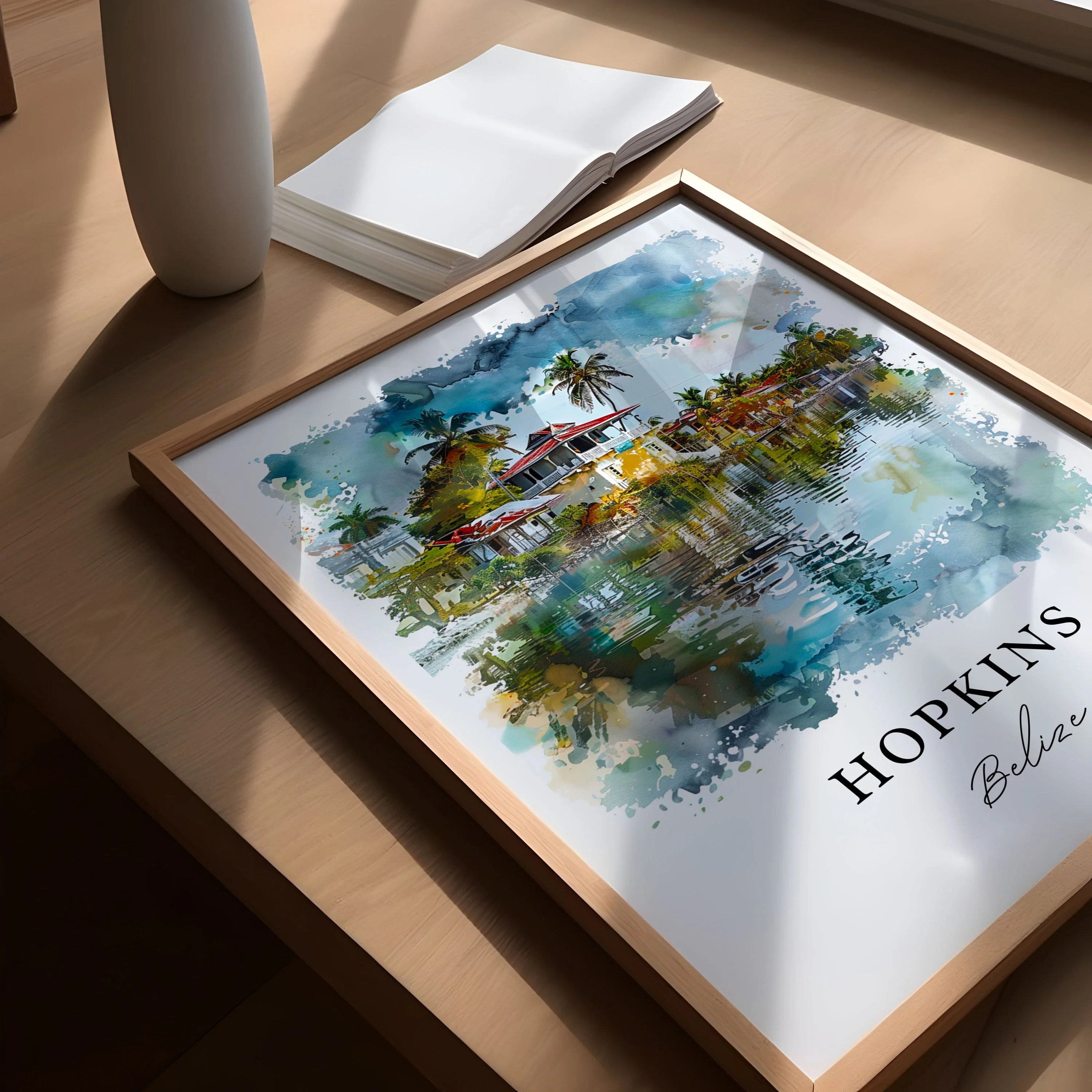 Hopkins, Belize – Watercolor Art Print - Image 3