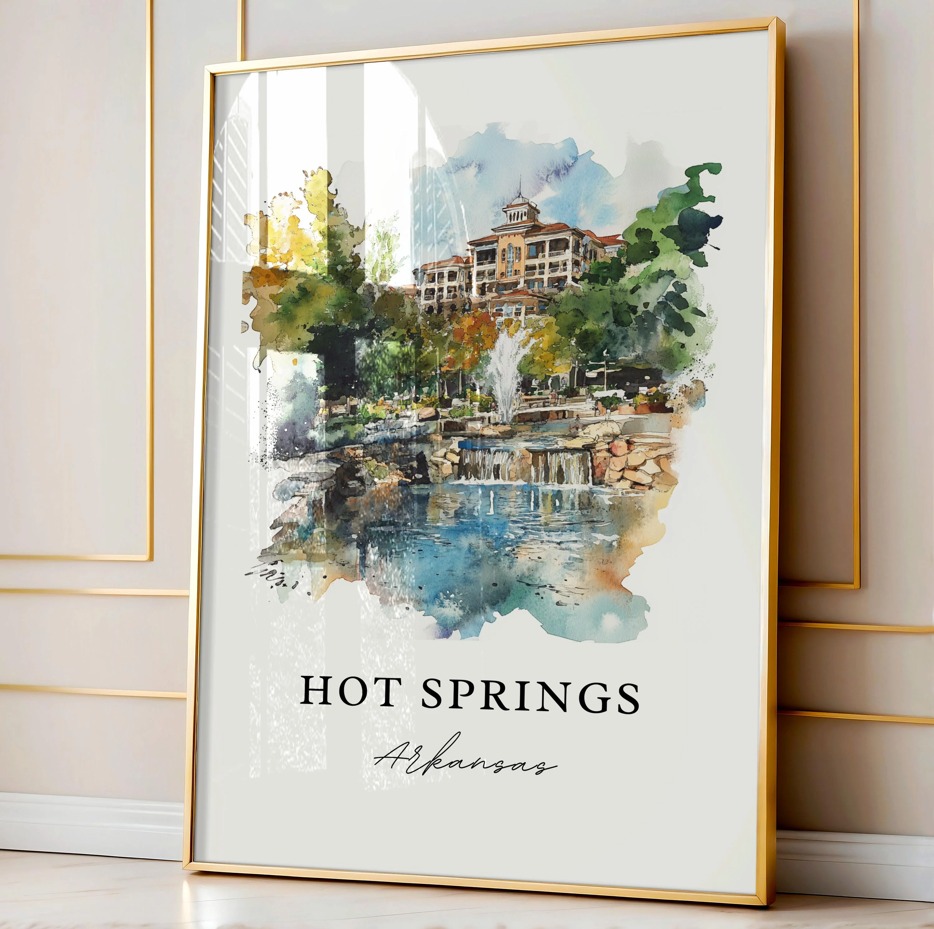 Hot Springs, Arkansas – Watercolor Art Print - Image 4