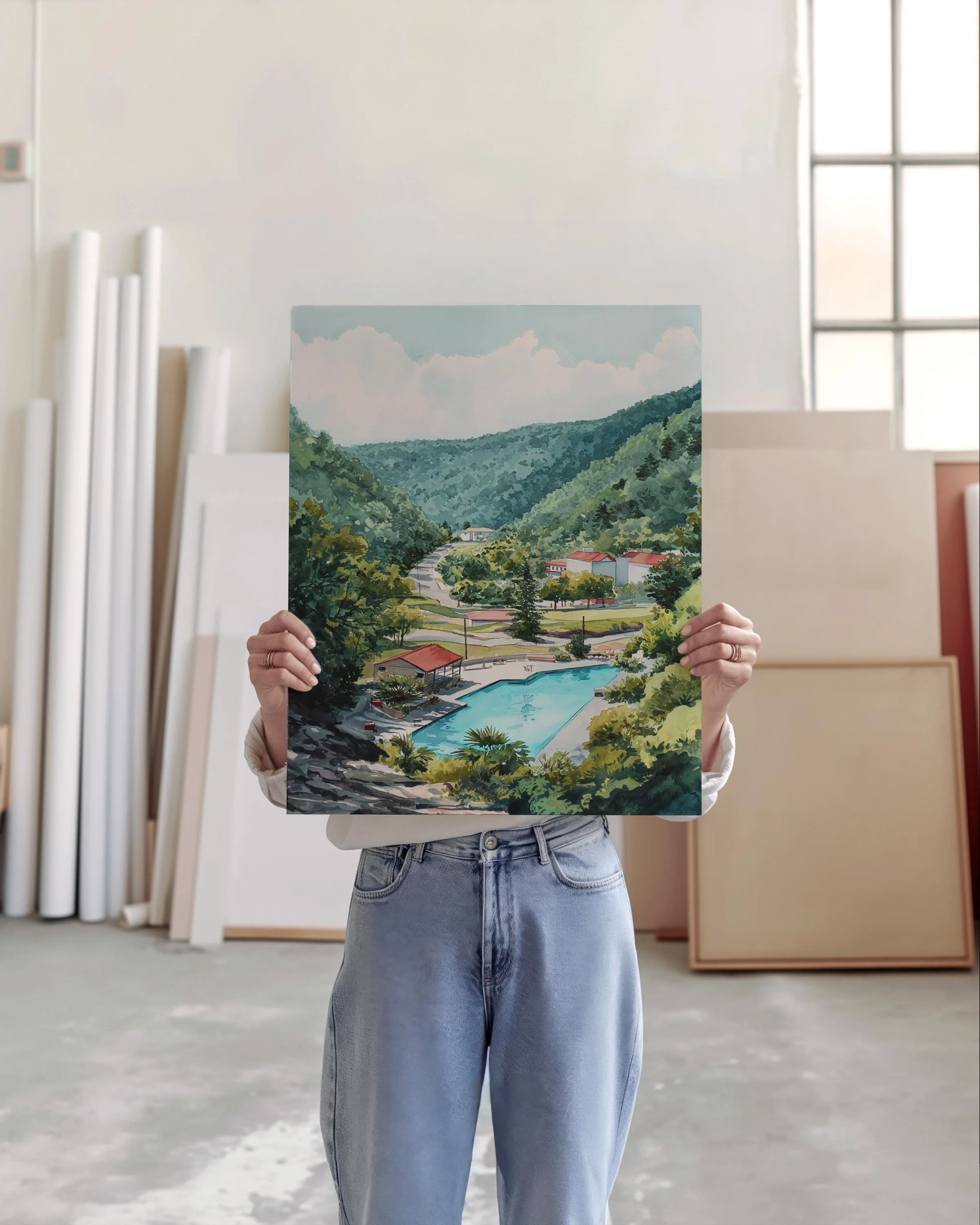 Hot Springs, Arkansas – Watercolor Art Print - Image 5