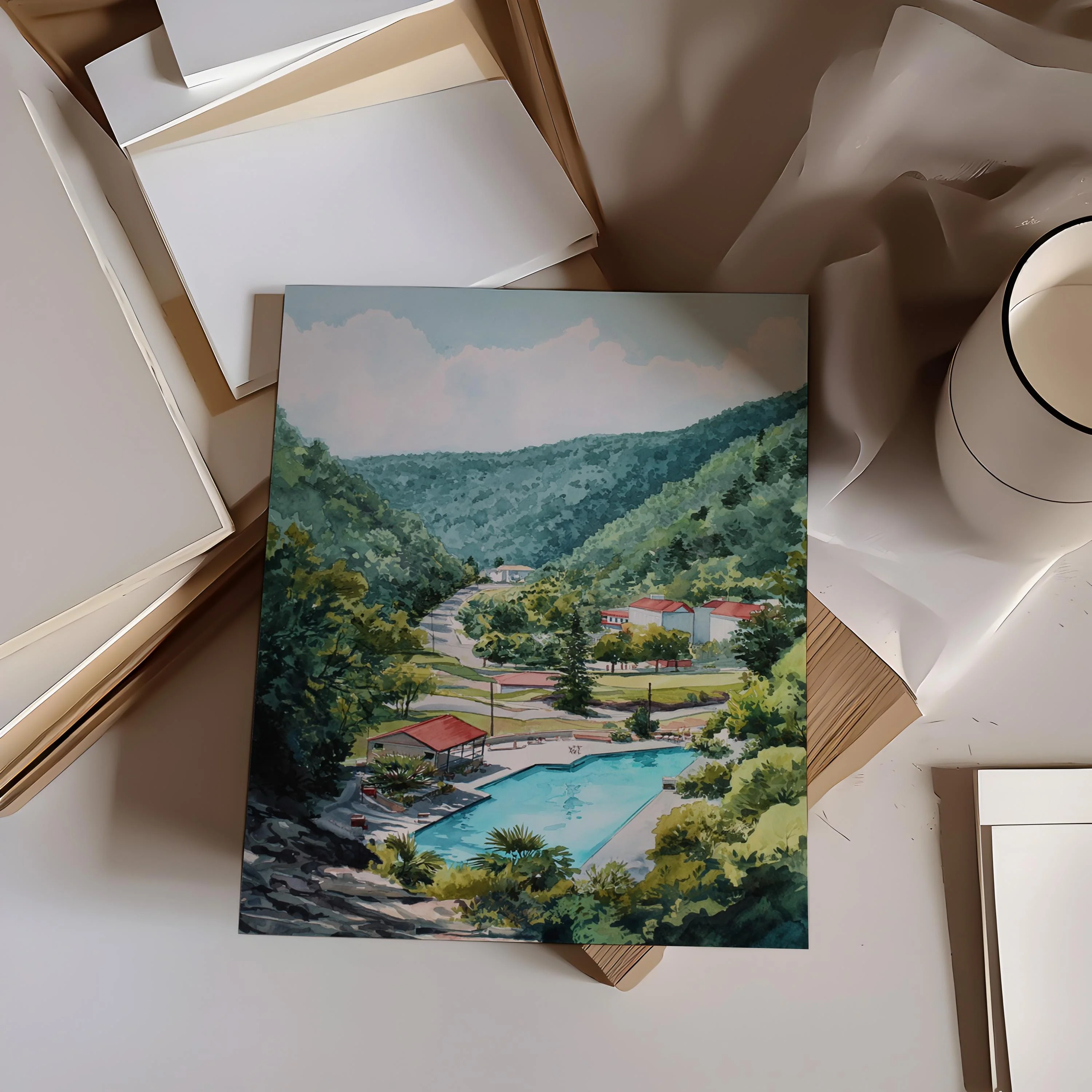 Hot Springs, Arkansas – Watercolor Art Print - Image 6