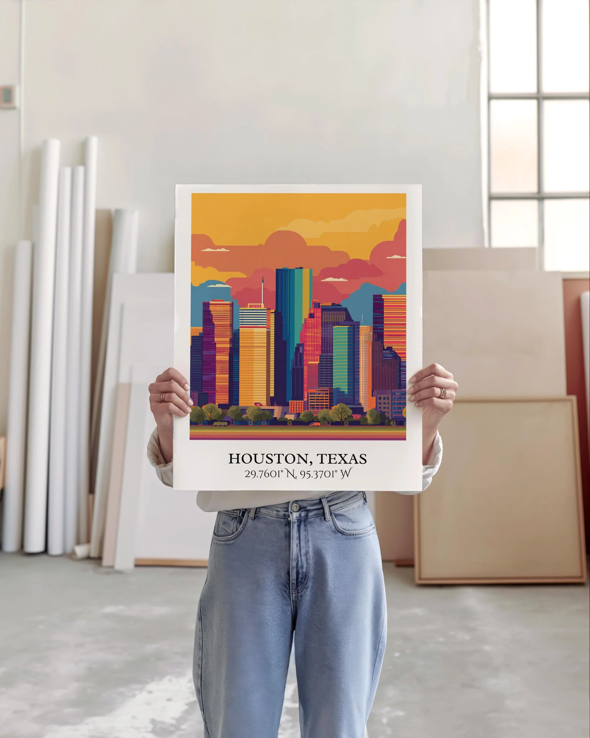 Houston, Texas, USA – Watercolor Art Print - Image 3