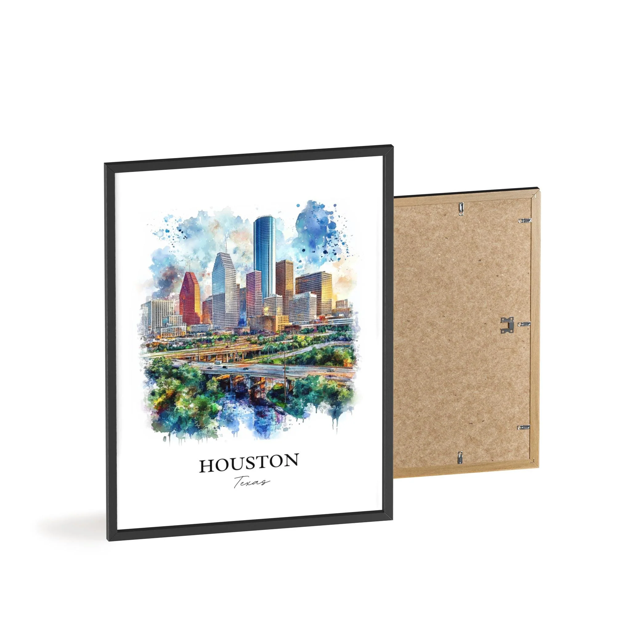 Houston, TX, USA – Watercolor Art Print - Image 8