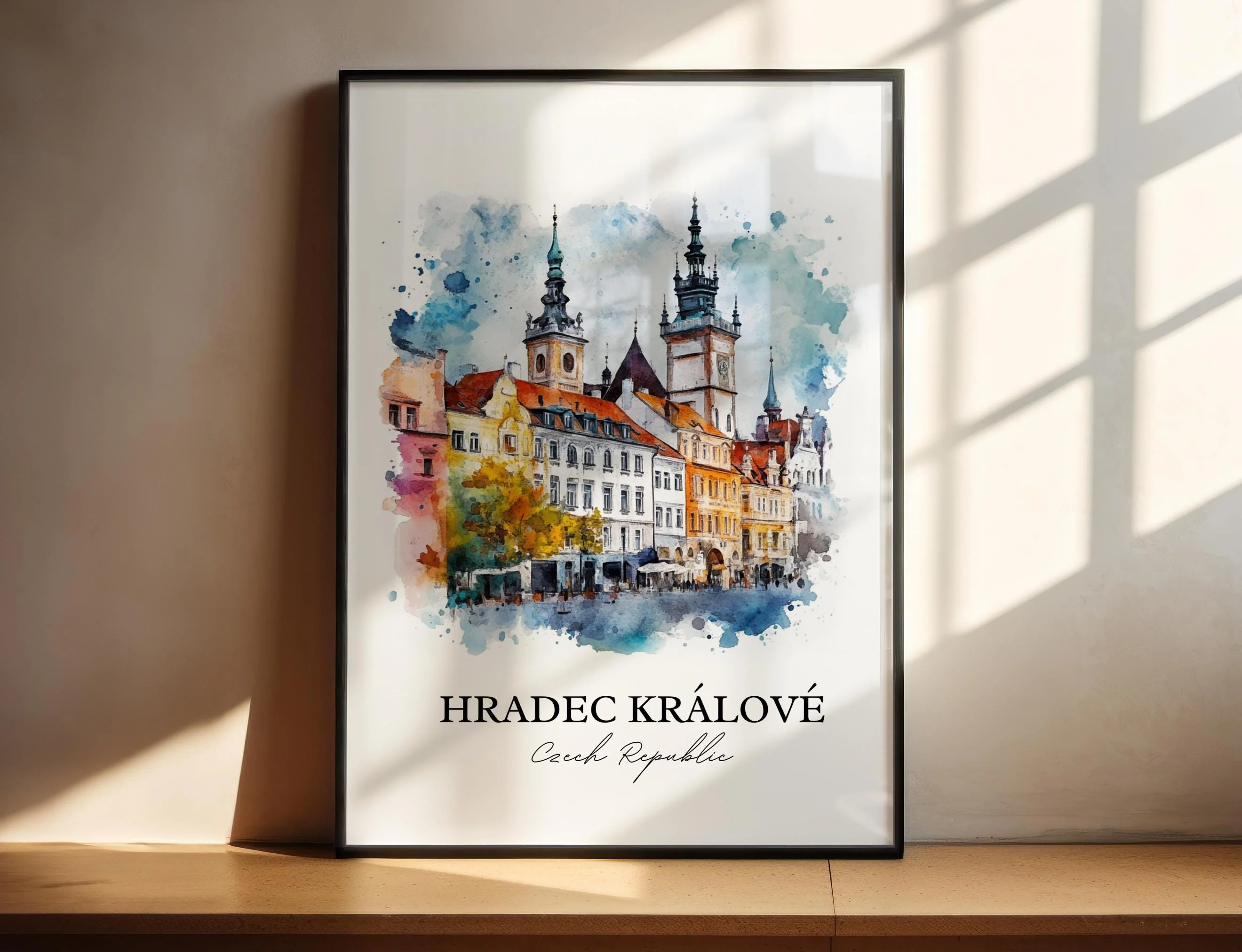 Hradec Kralove, Czechia – Watercolor Art Print