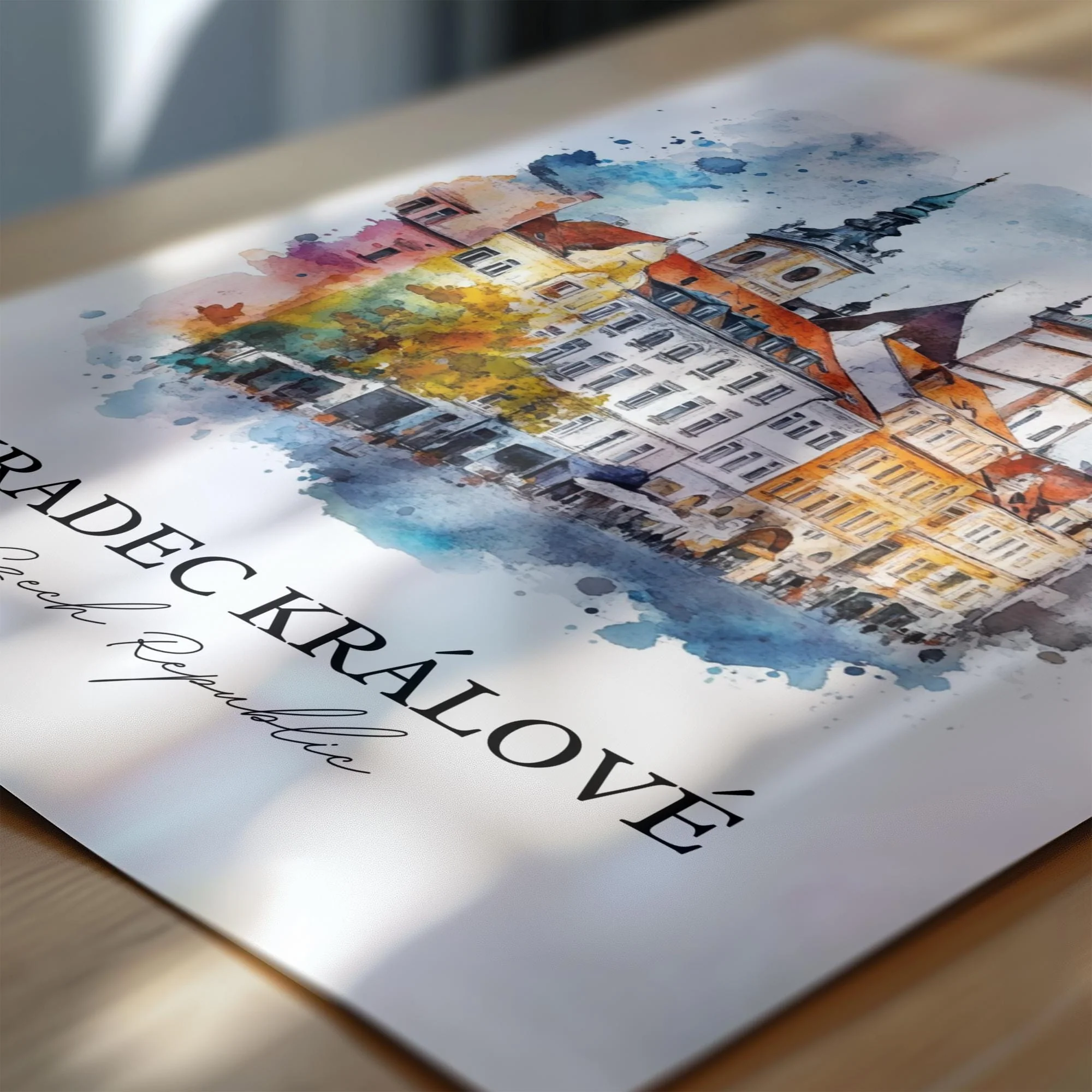 Hradec Kralove, Czechia – Watercolor Art Print - Image 2