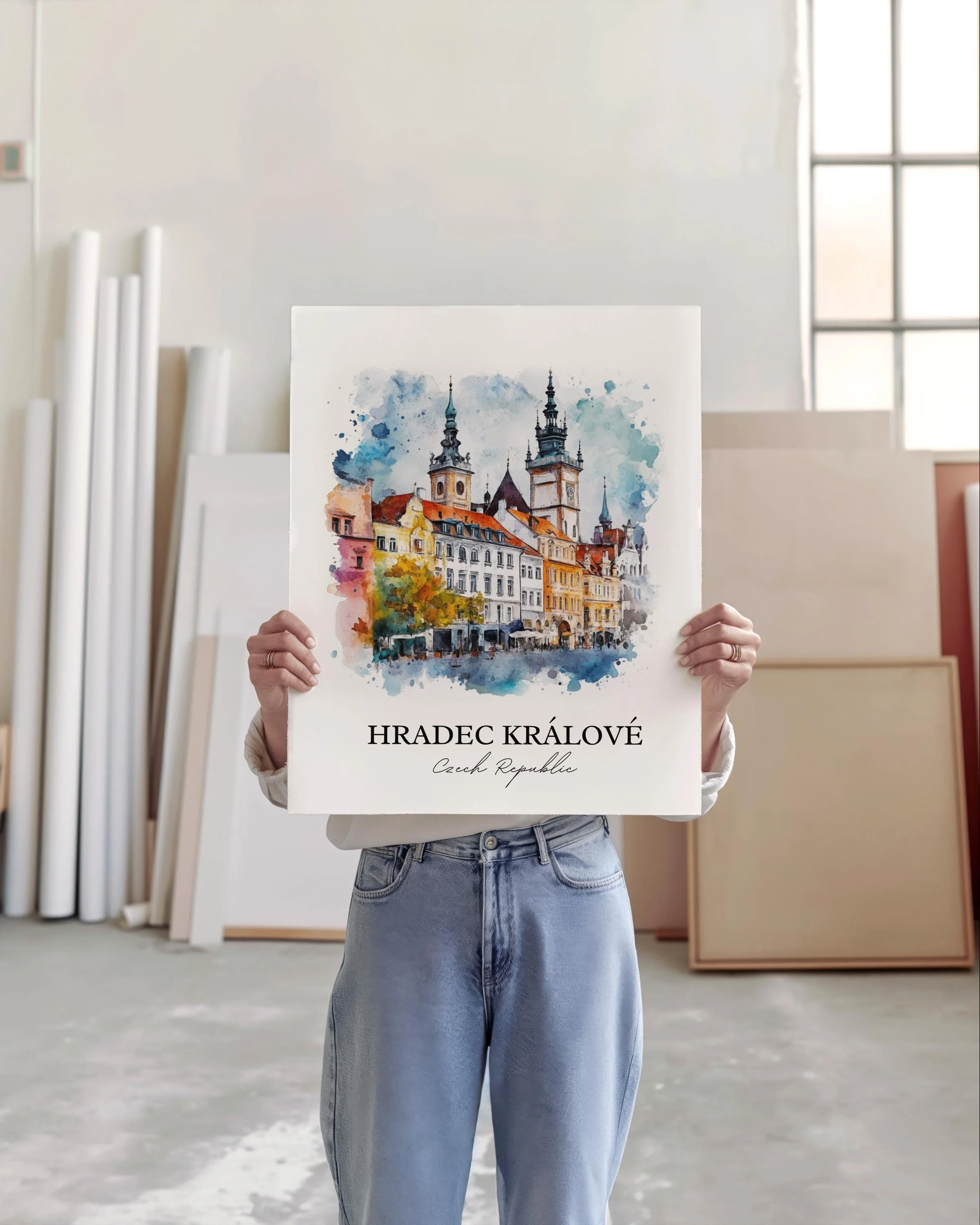 Hradec Kralove, Czechia – Watercolor Art Print - Image 3
