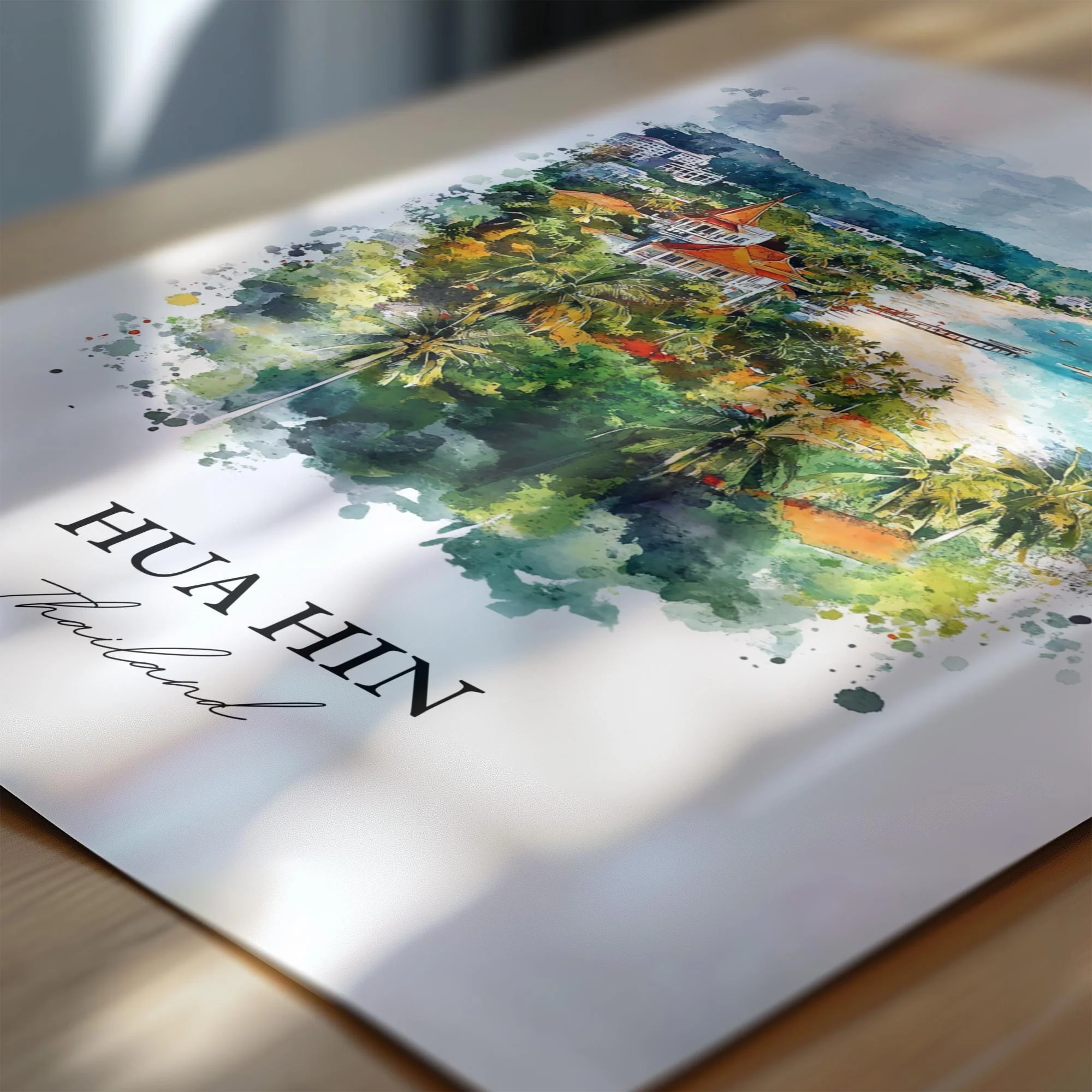 Hua Hin, Thailand – Watercolor Art Print - Image 2