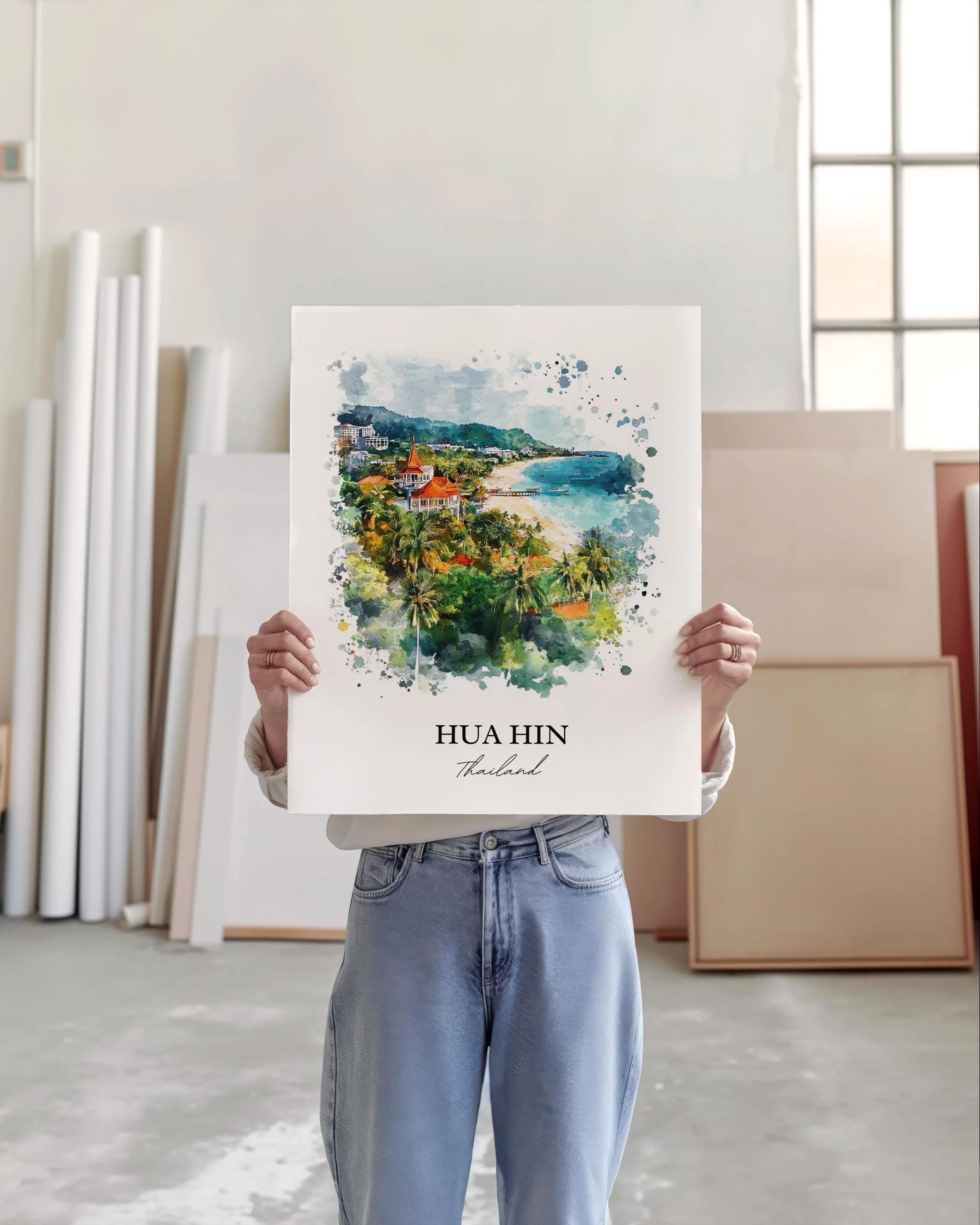 Hua Hin, Thailand – Watercolor Art Print - Image 5