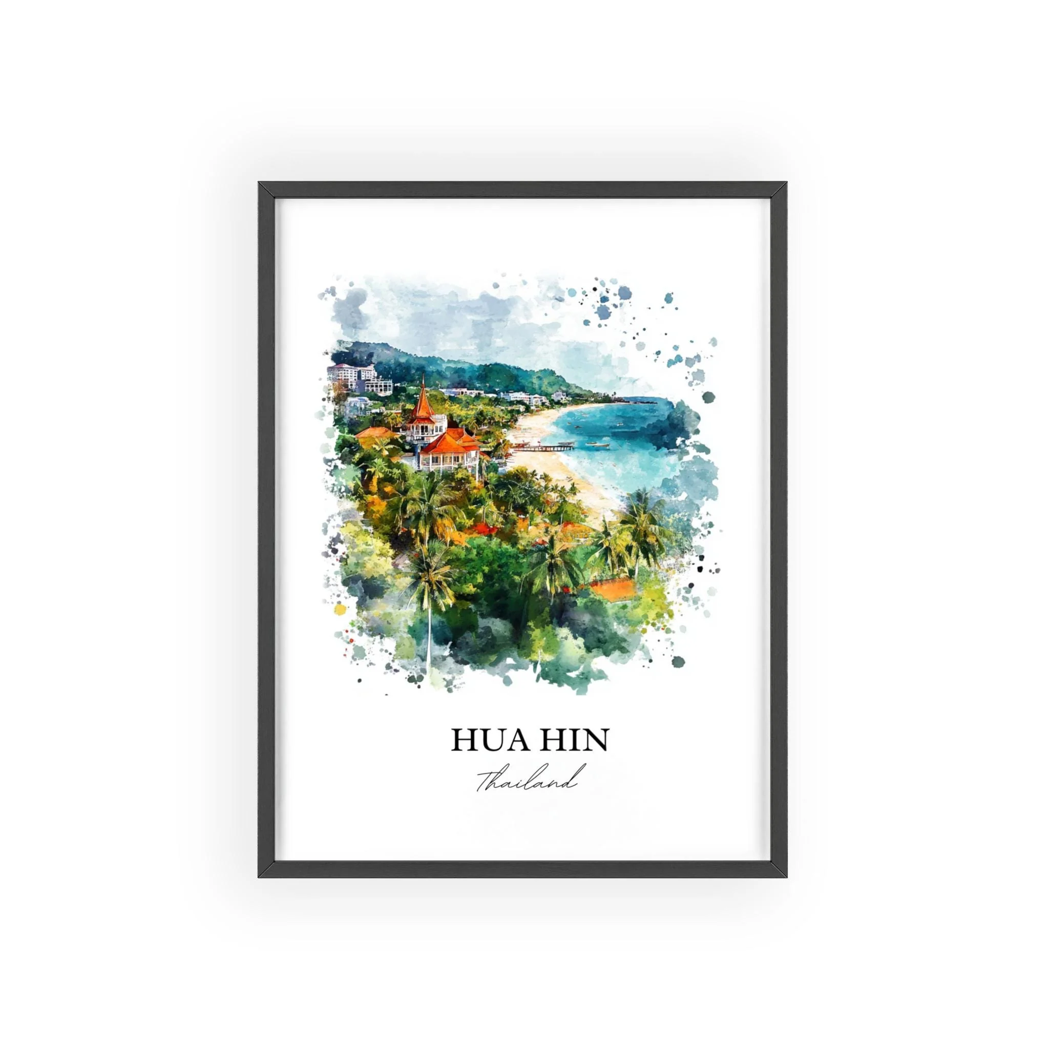 Hua Hin, Thailand – Watercolor Art Print - Image 7