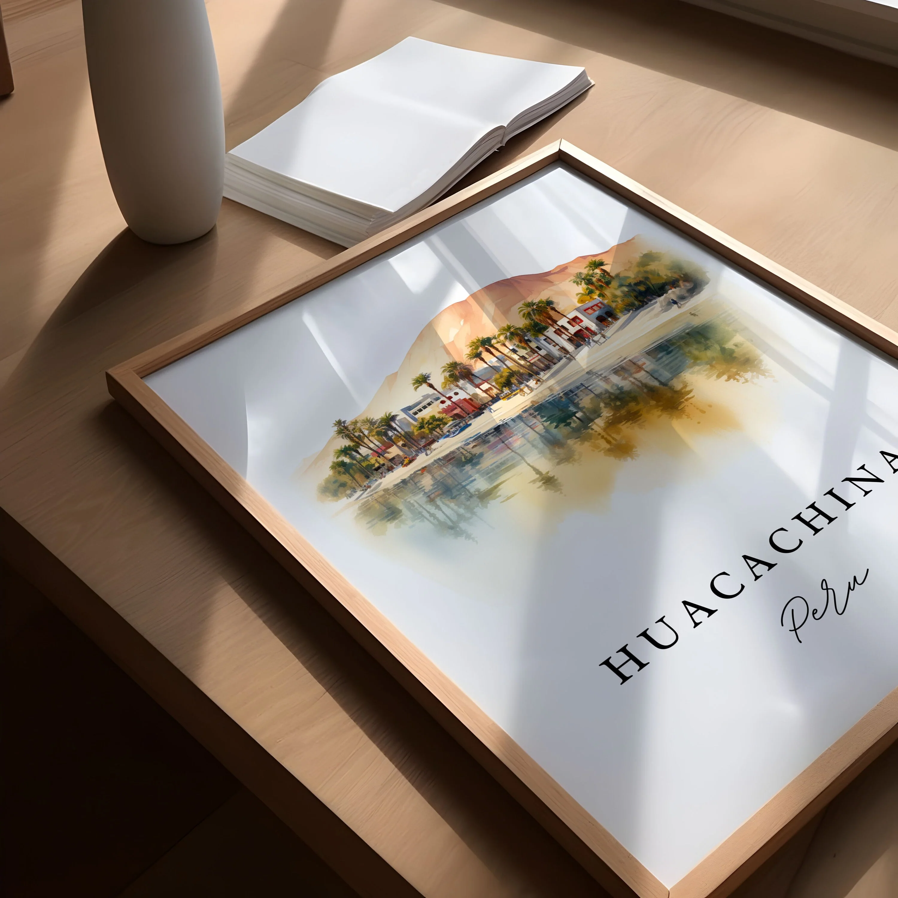 Huacachina, Peru – Watercolor Art Print - Image 3