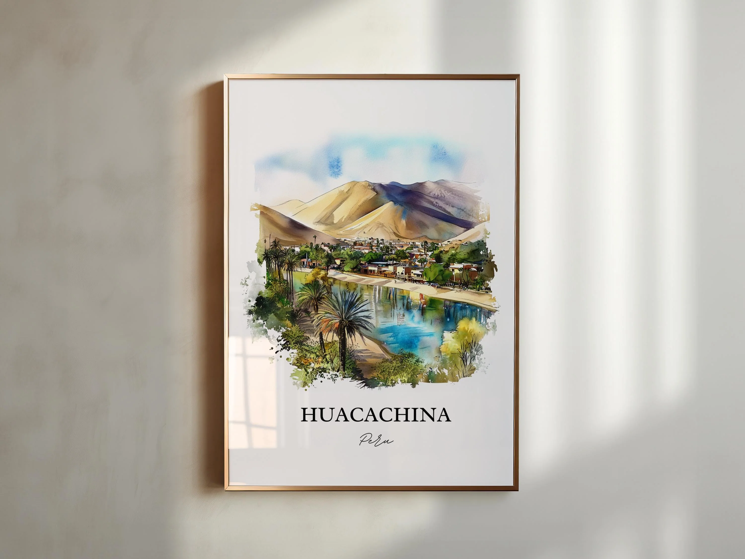 Huacachina, Peru – Watercolor Art Print - Image 3