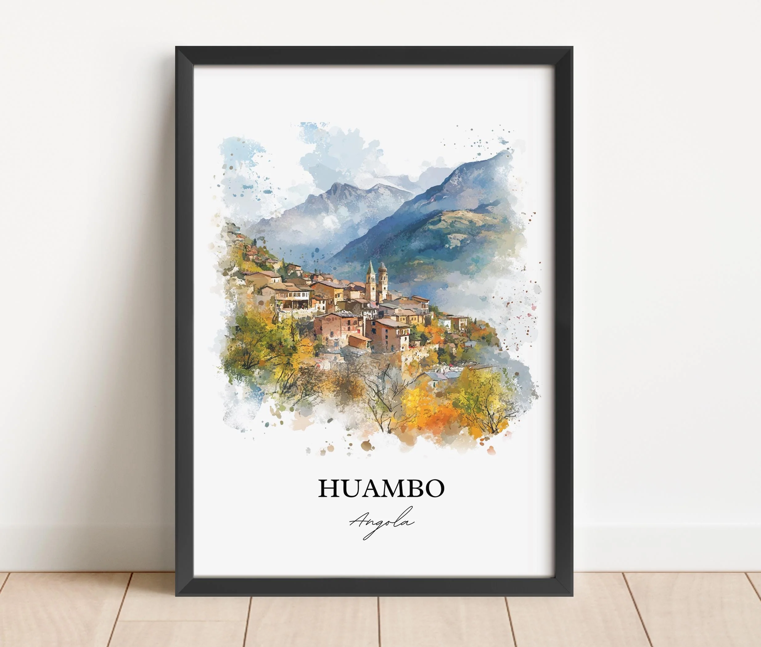 Huambo, Angola – Watercolor Art Print - Image 5