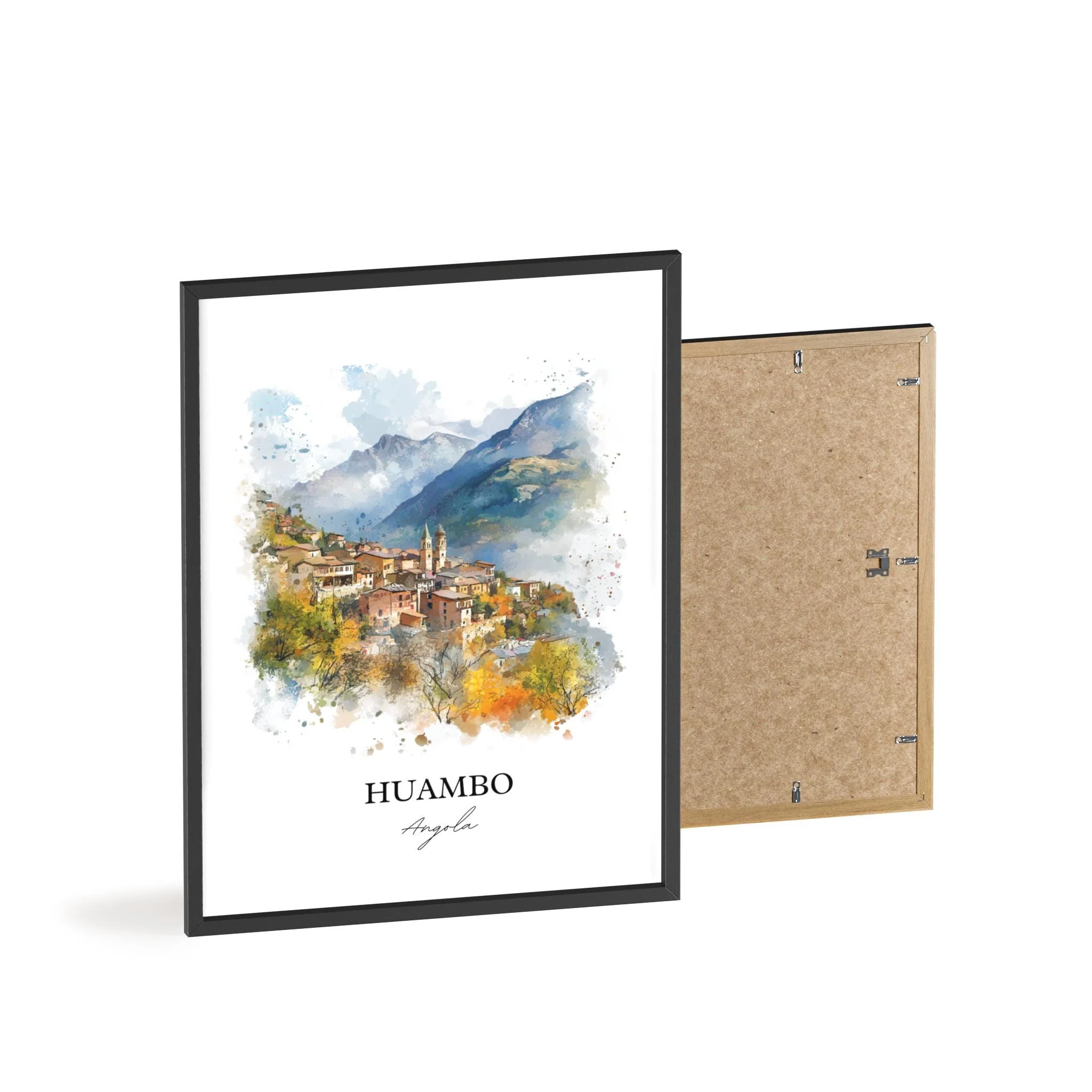 Huambo, Angola – Watercolor Art Print - Image 8