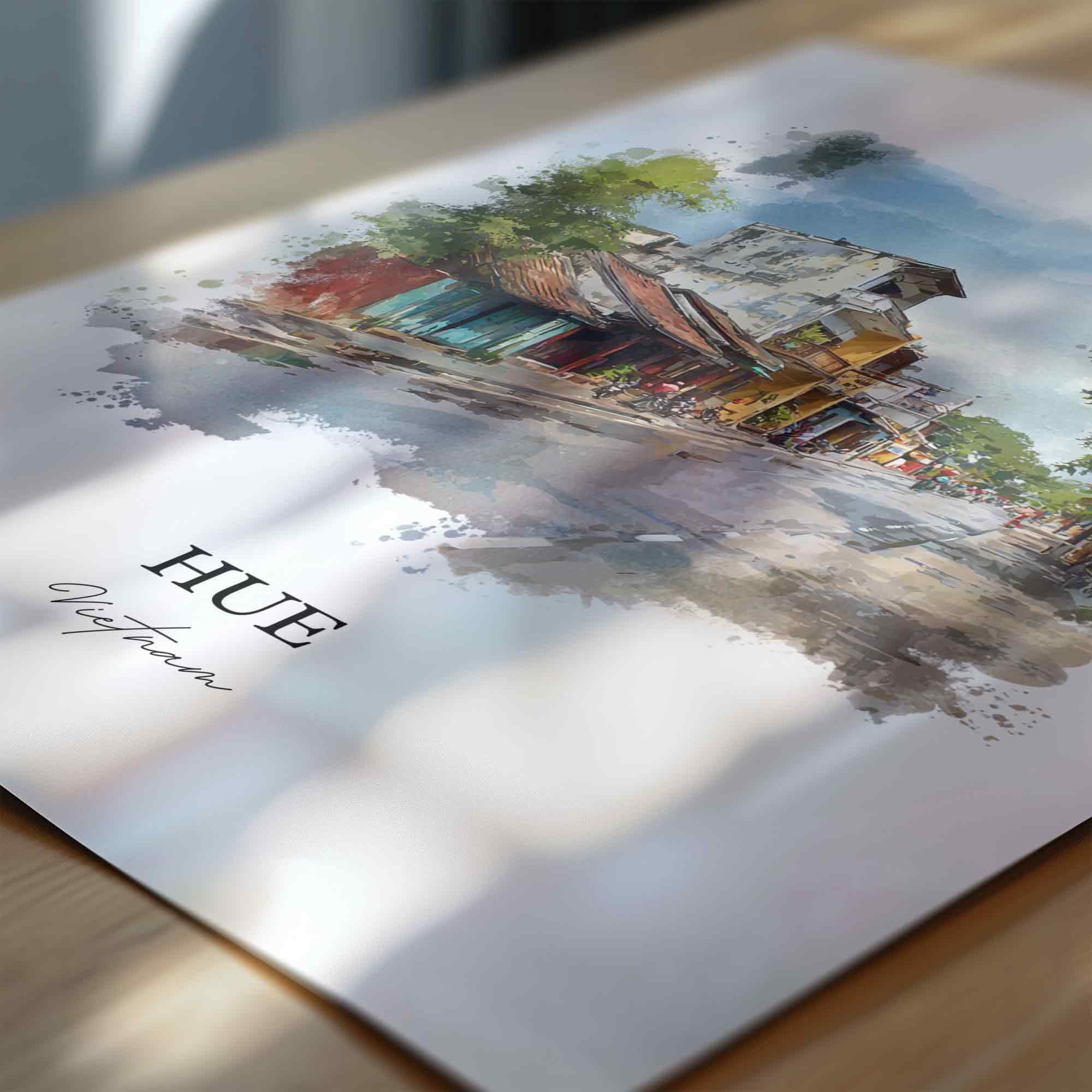 Hue, Vietnam – Watercolor Art Print - Image 2