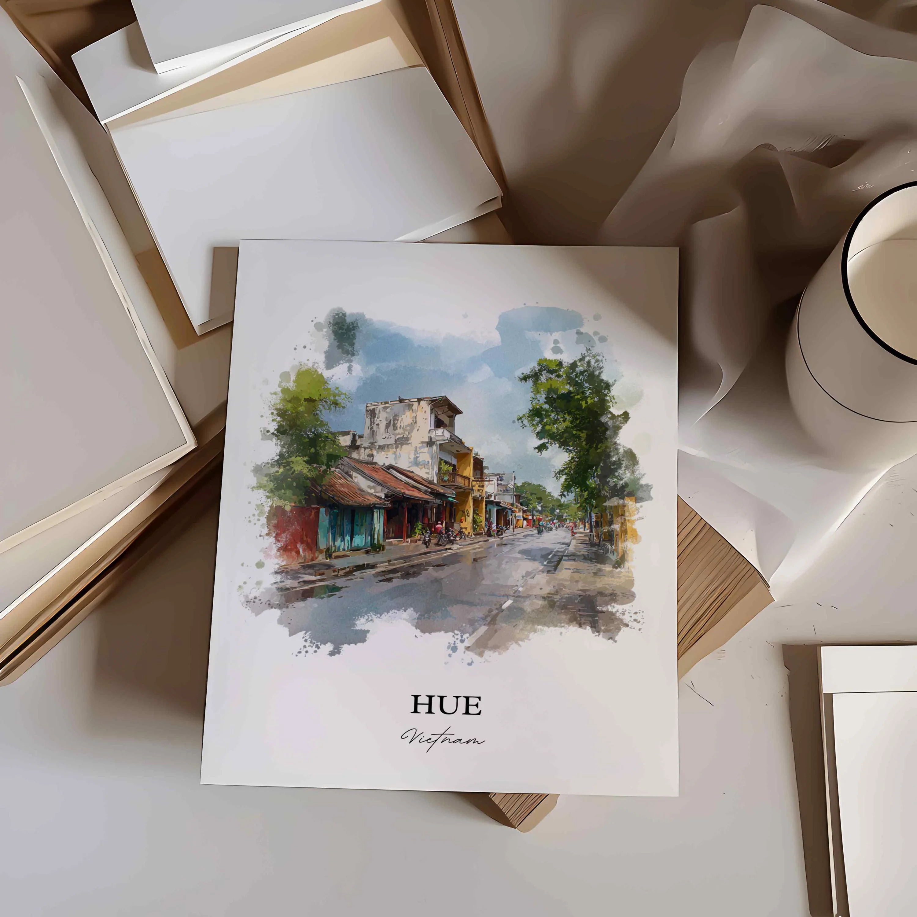 Hue, Vietnam – Watercolor Art Print - Image 3