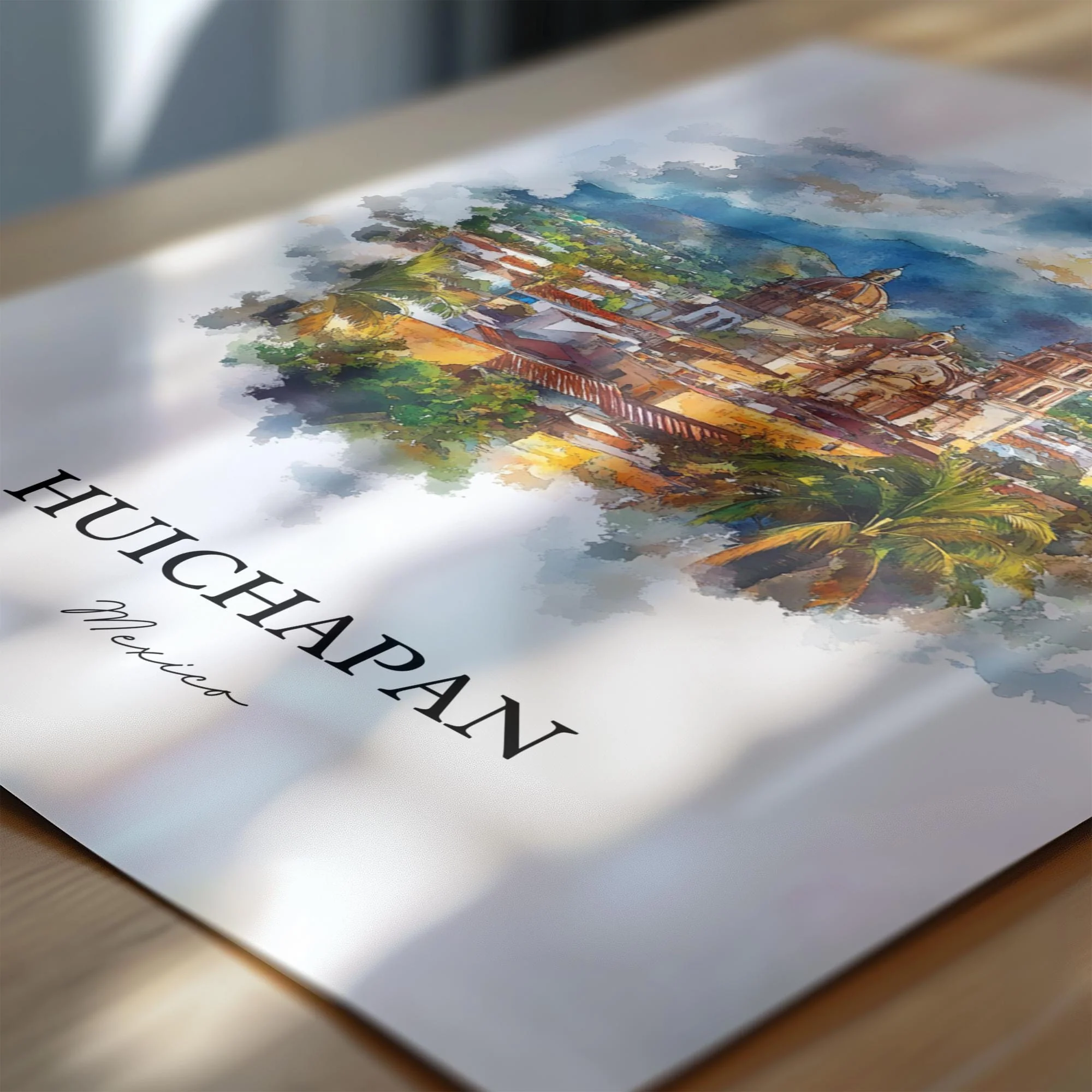Huichapan, Mexico – Watercolor Art Print - Image 2