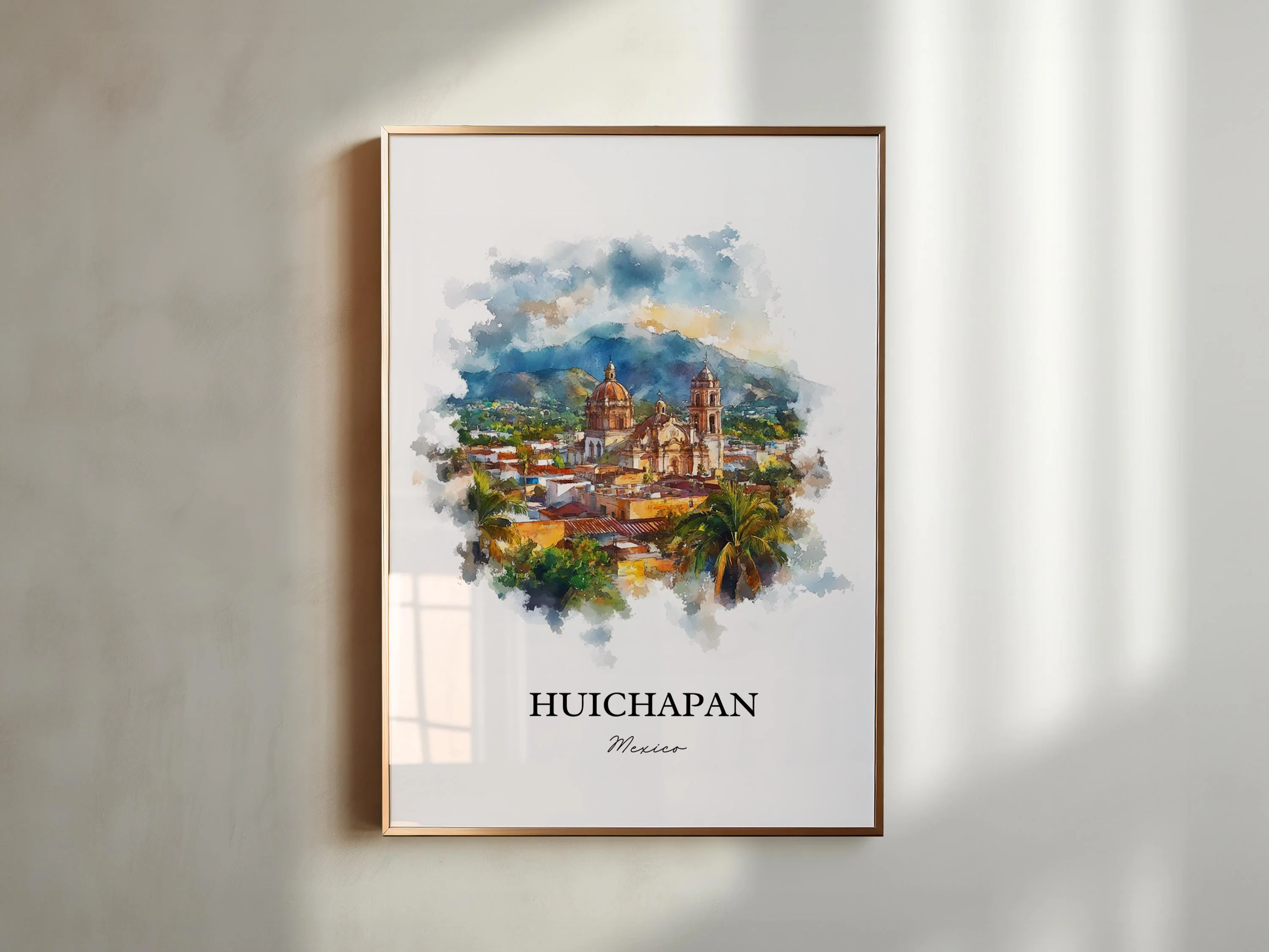 Huichapan, Mexico – Watercolor Art Print - Image 3