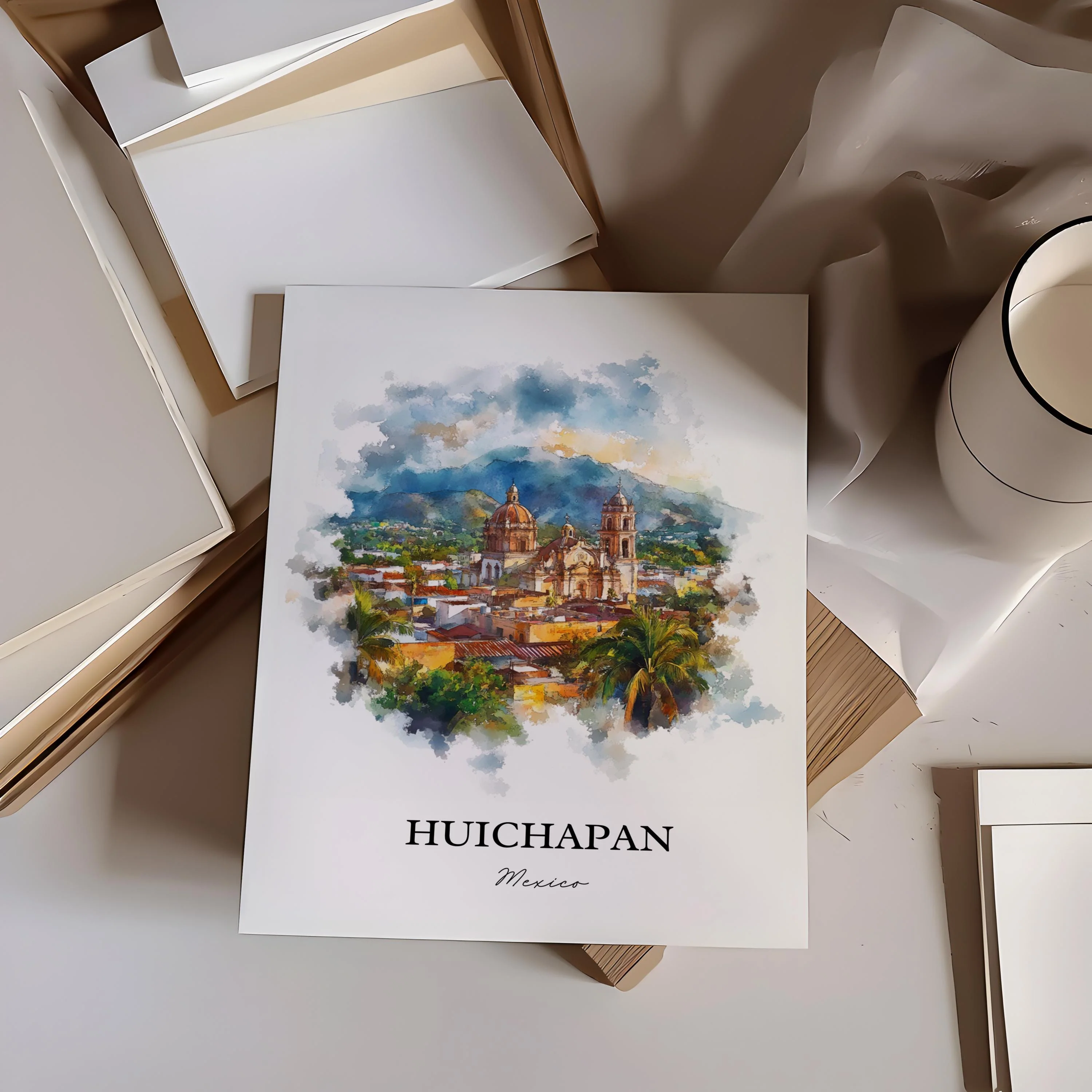Huichapan, Mexico – Watercolor Art Print - Image 5