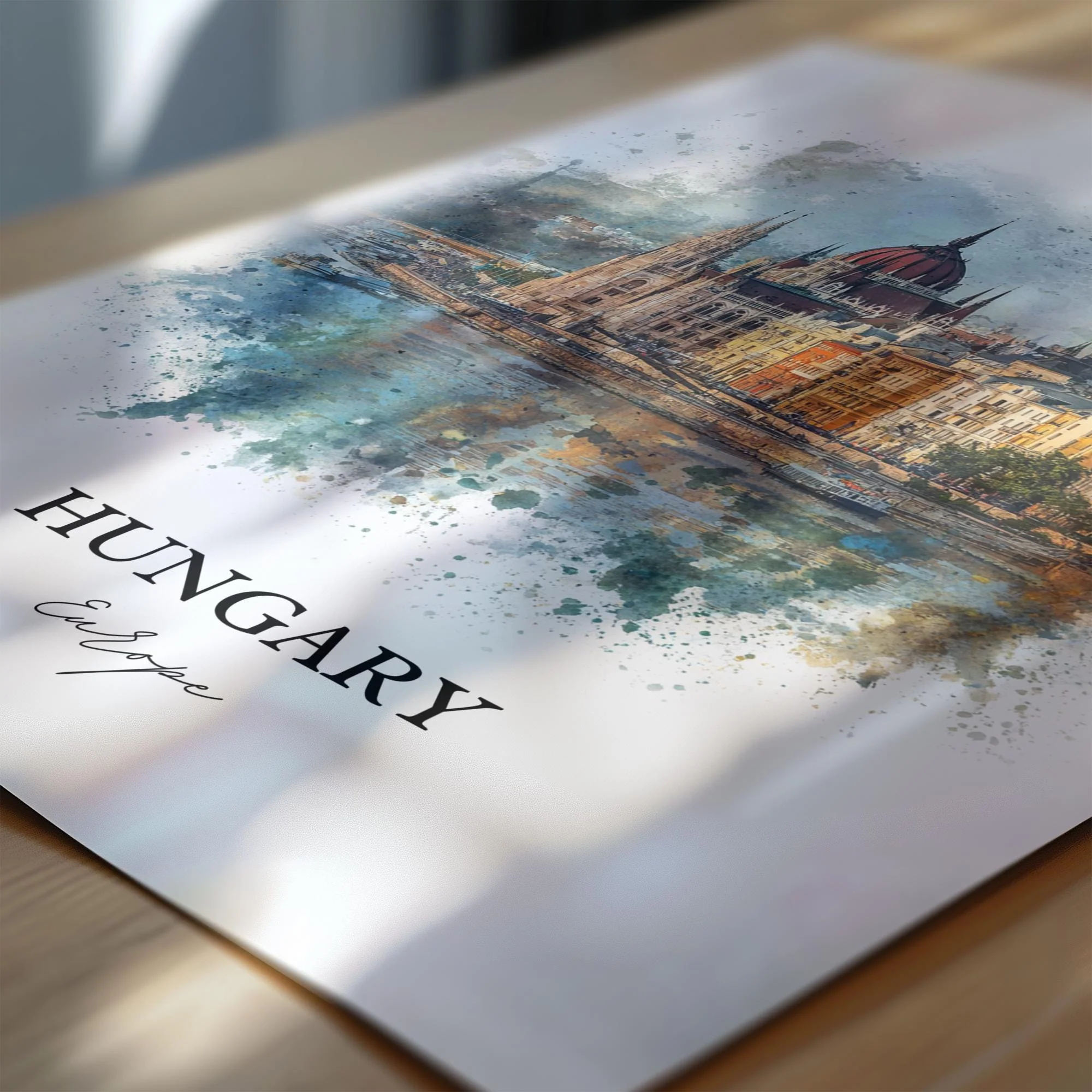 Hungary – Watercolor Art Print - Image 2