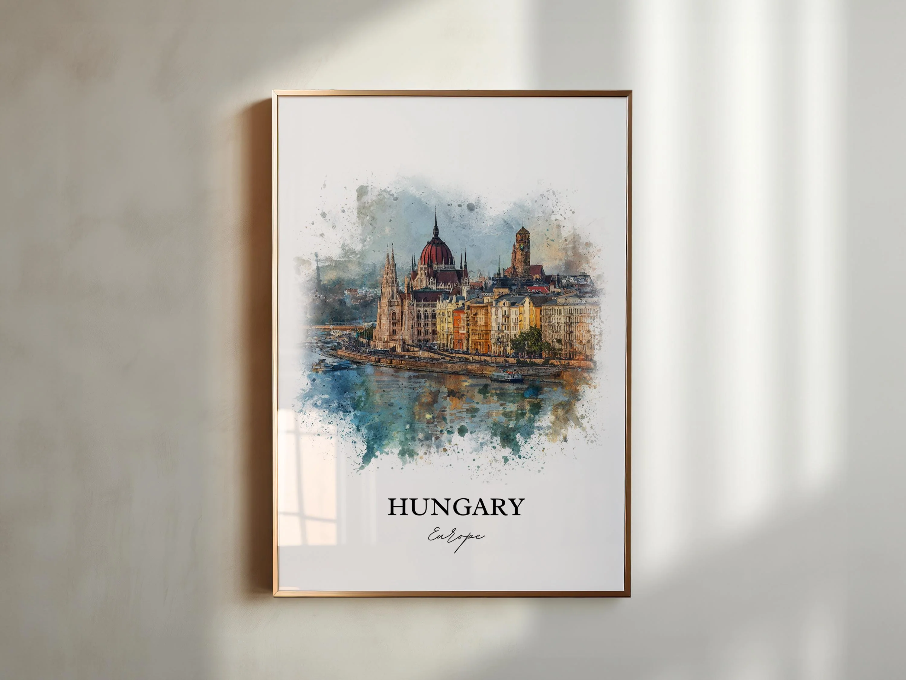 Hungary – Watercolor Art Print - Image 3