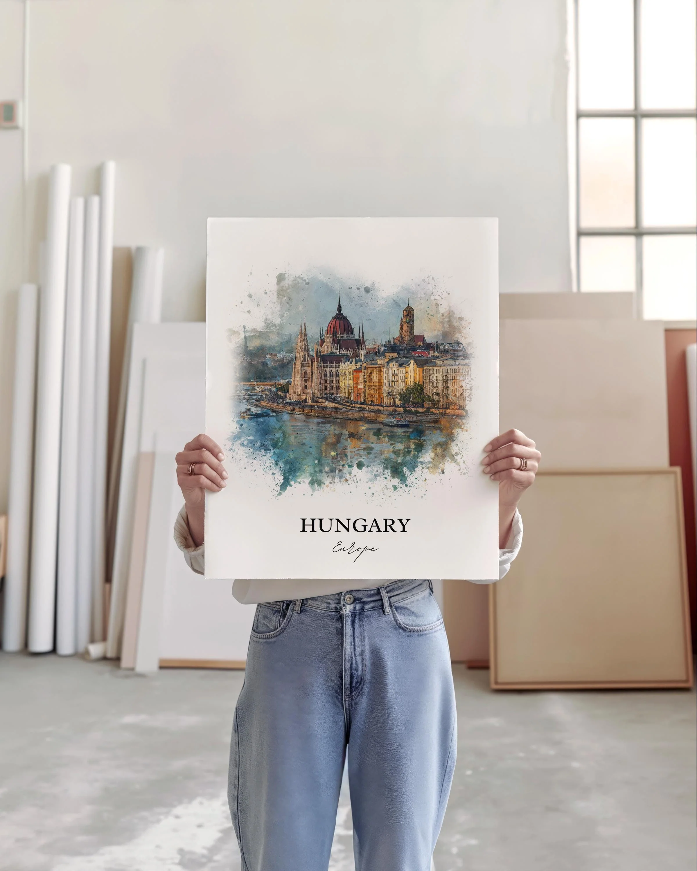 Hungary – Watercolor Art Print - Image 4