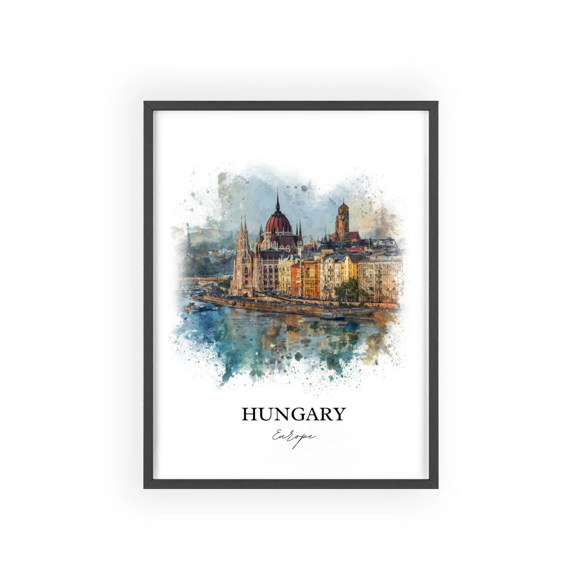 Hungary – Watercolor Art Print - Image 7