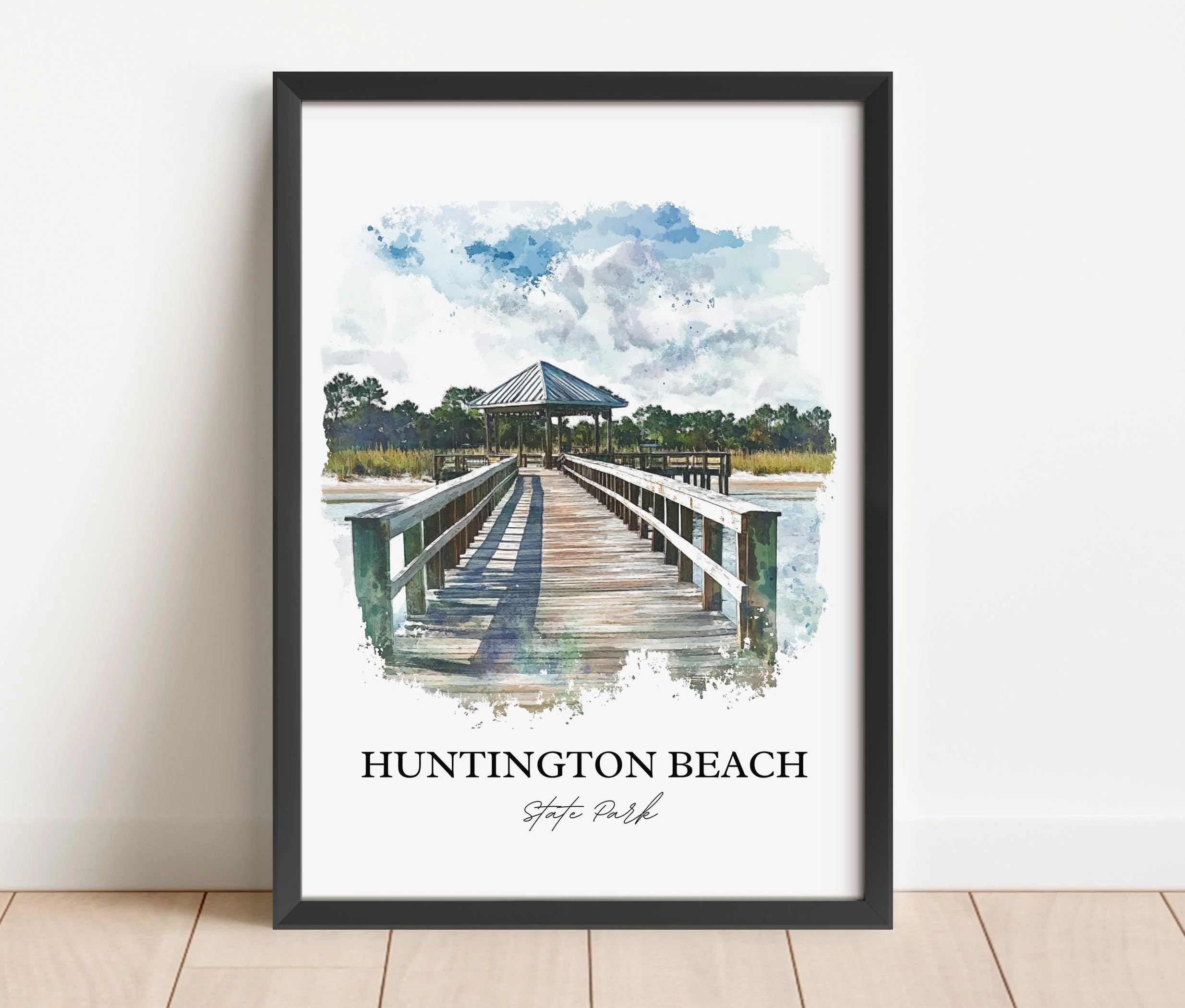 Huntington Beach, SC, USA – Watercolor Art Print - Image 6