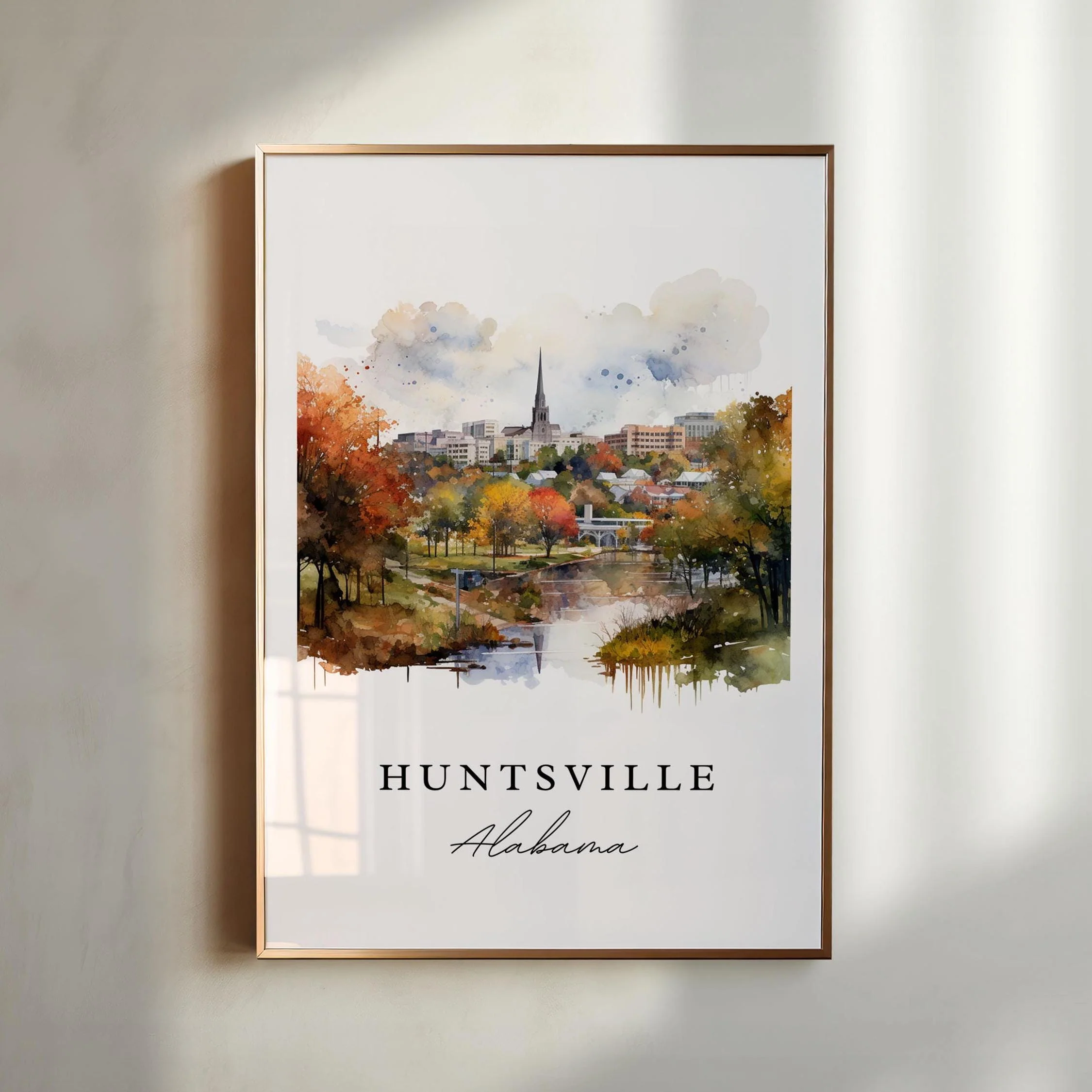 Huntsville, Alabama – Watercolor Art Print - Image 3