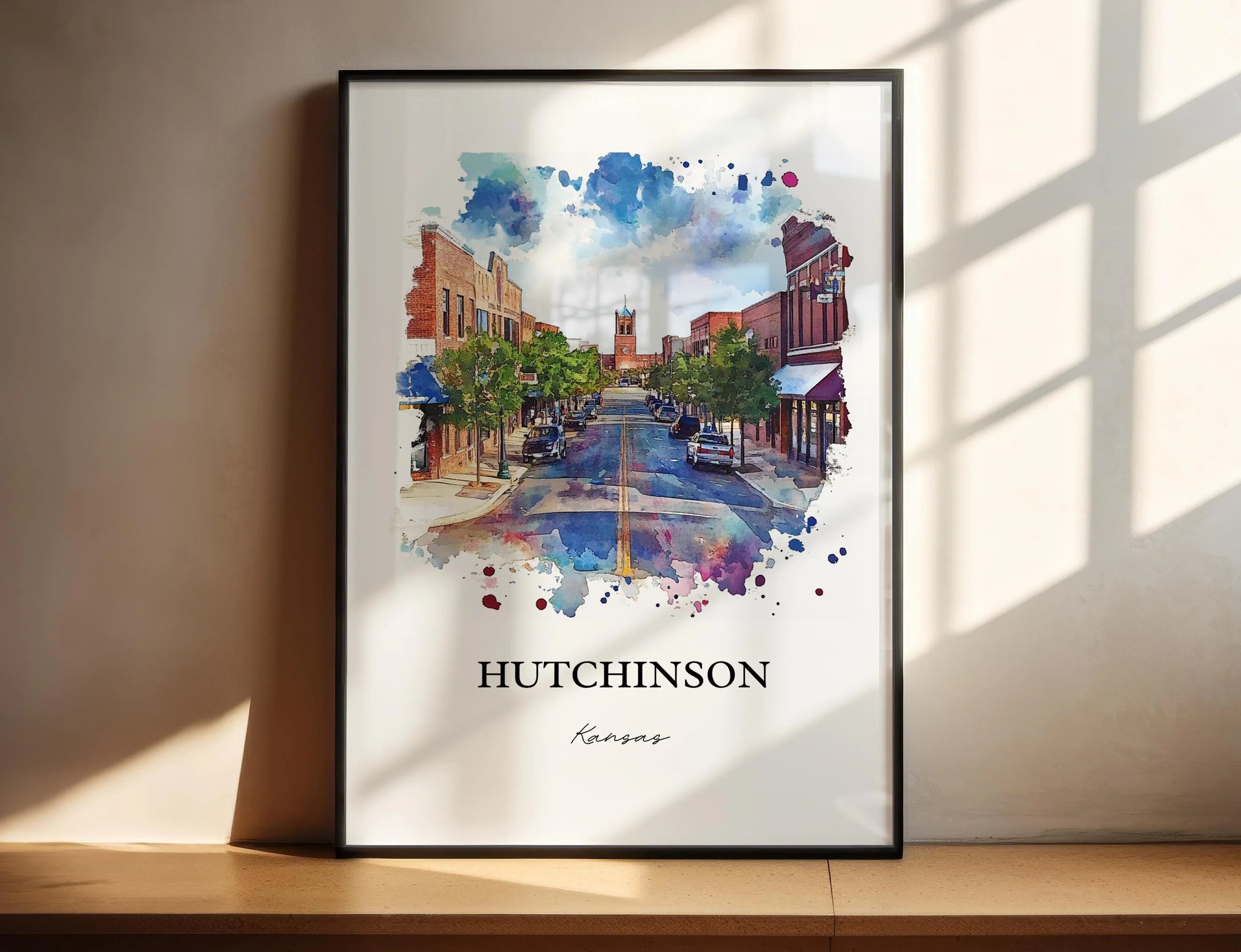 Hutchinson, Kansas, USA – Watercolor Art Print - Image 4