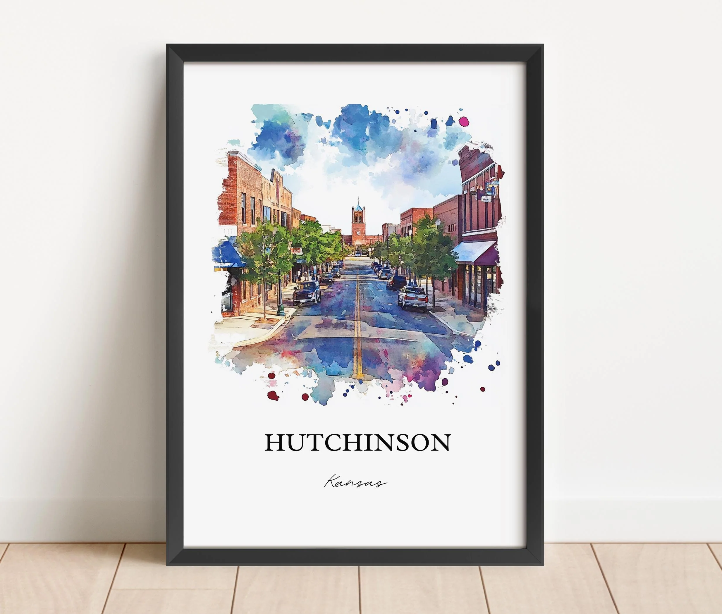 Hutchinson, Kansas, USA – Watercolor Art Print - Image 6