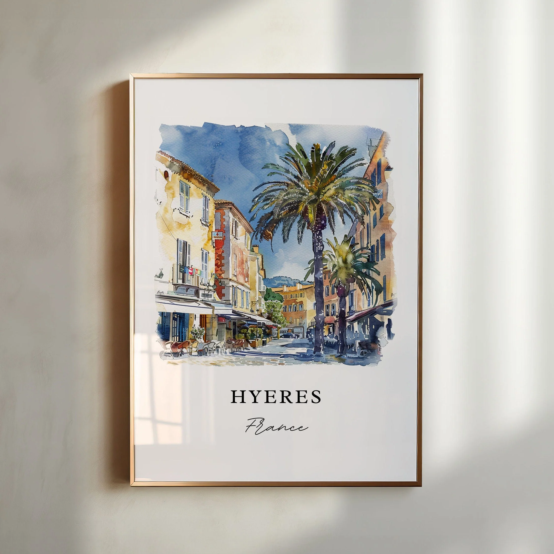 Hyères, France – Watercolor Art Print