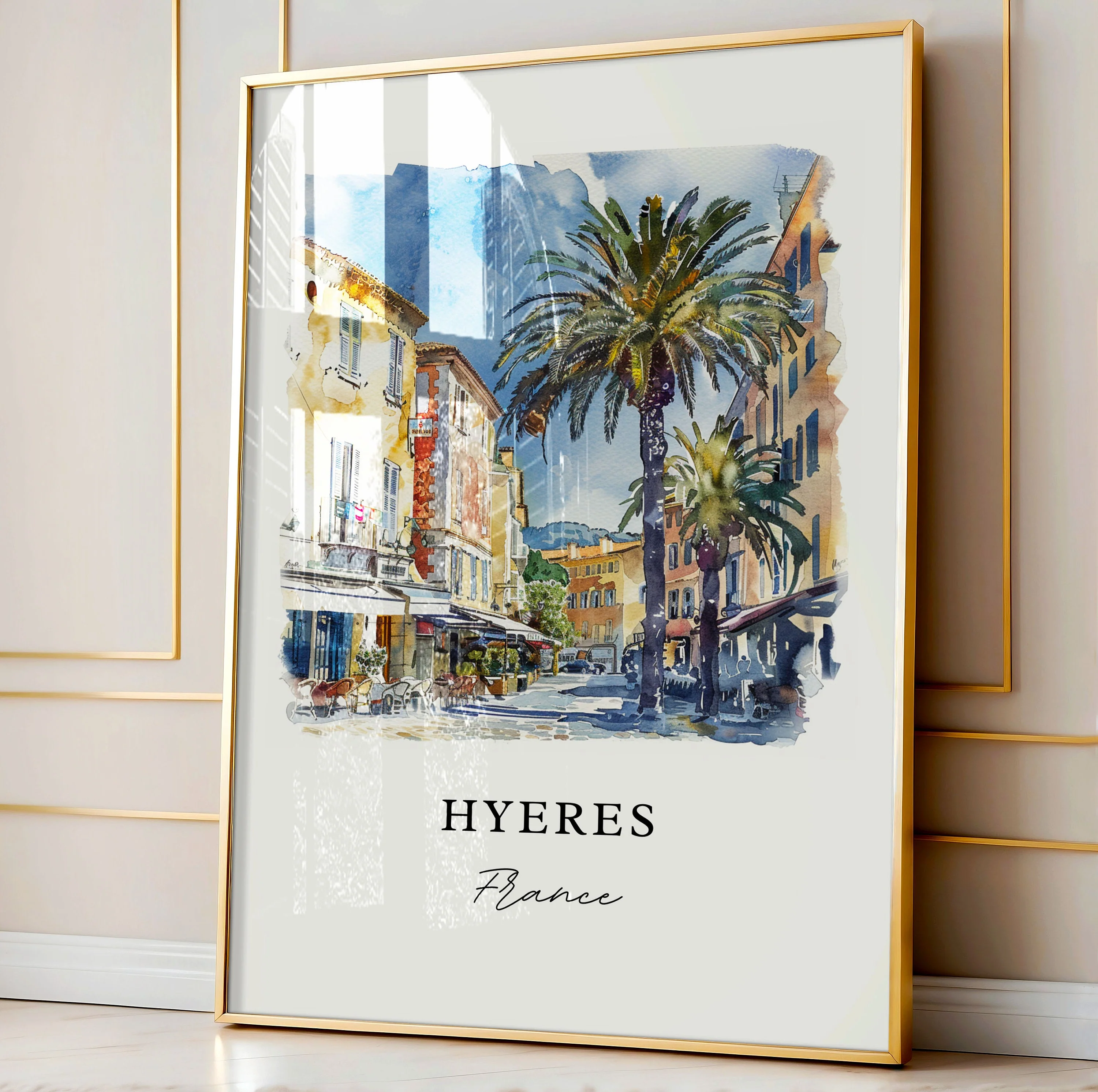 Hyères, France – Watercolor Art Print - Image 4
