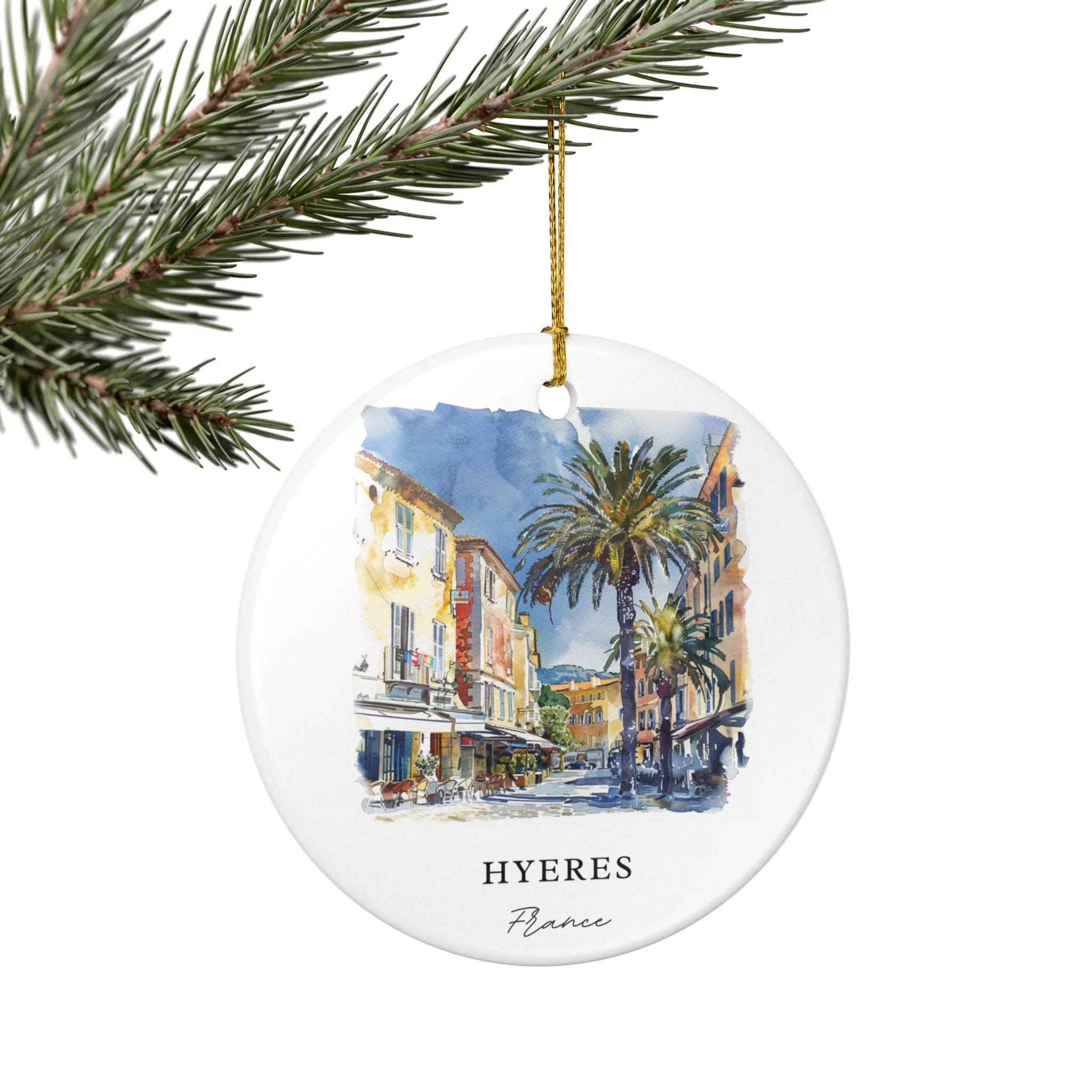 Hyeres France Ornament: Unique Hyeres France Souvenir, France Xmas Decor, and Authentic Hyeres France Gift - Image 4