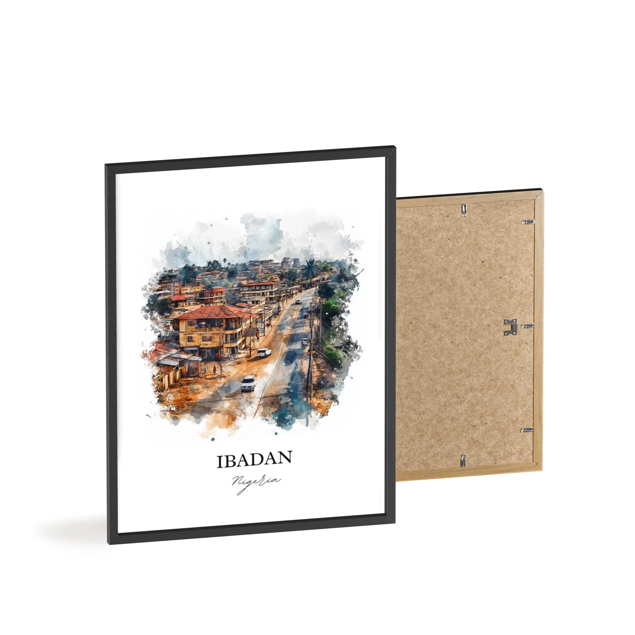 Ibadan, Nigeria – Watercolor Art Print - Image 8