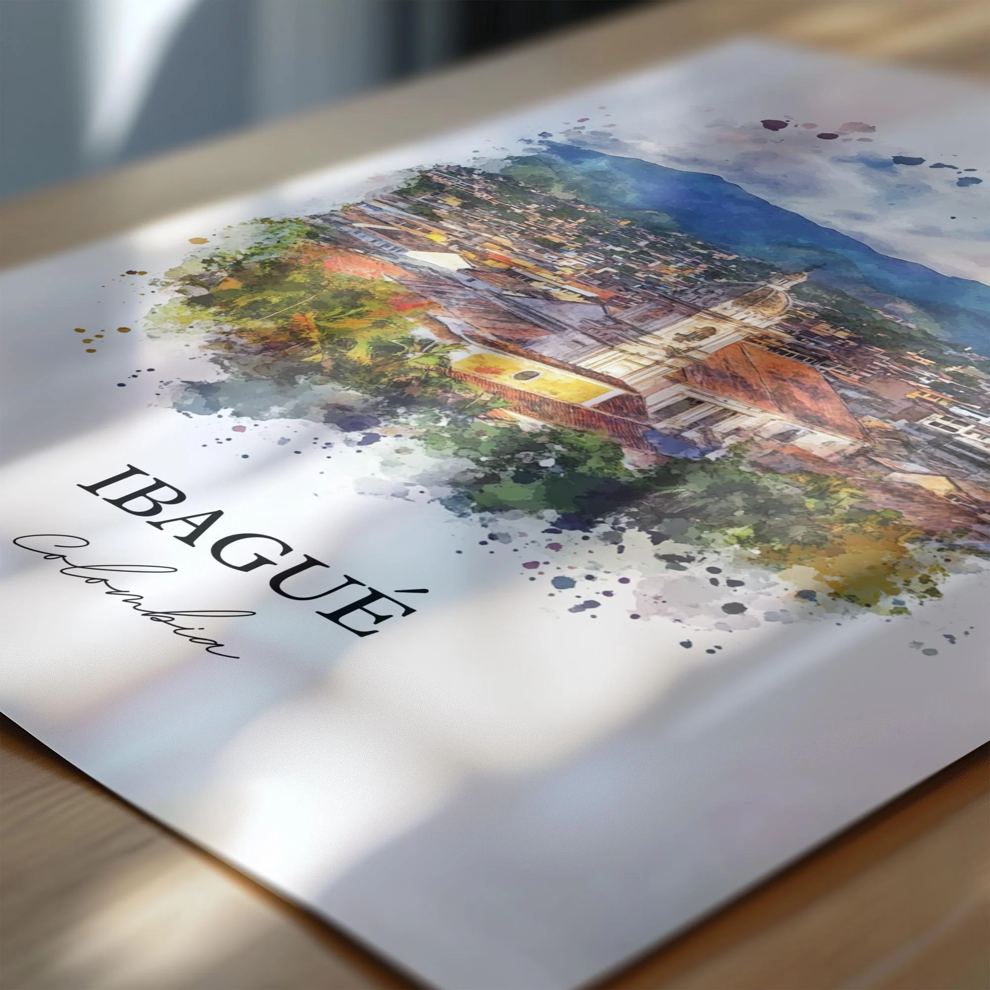 Ibagué, Colombia – Watercolor Art Print - Image 2