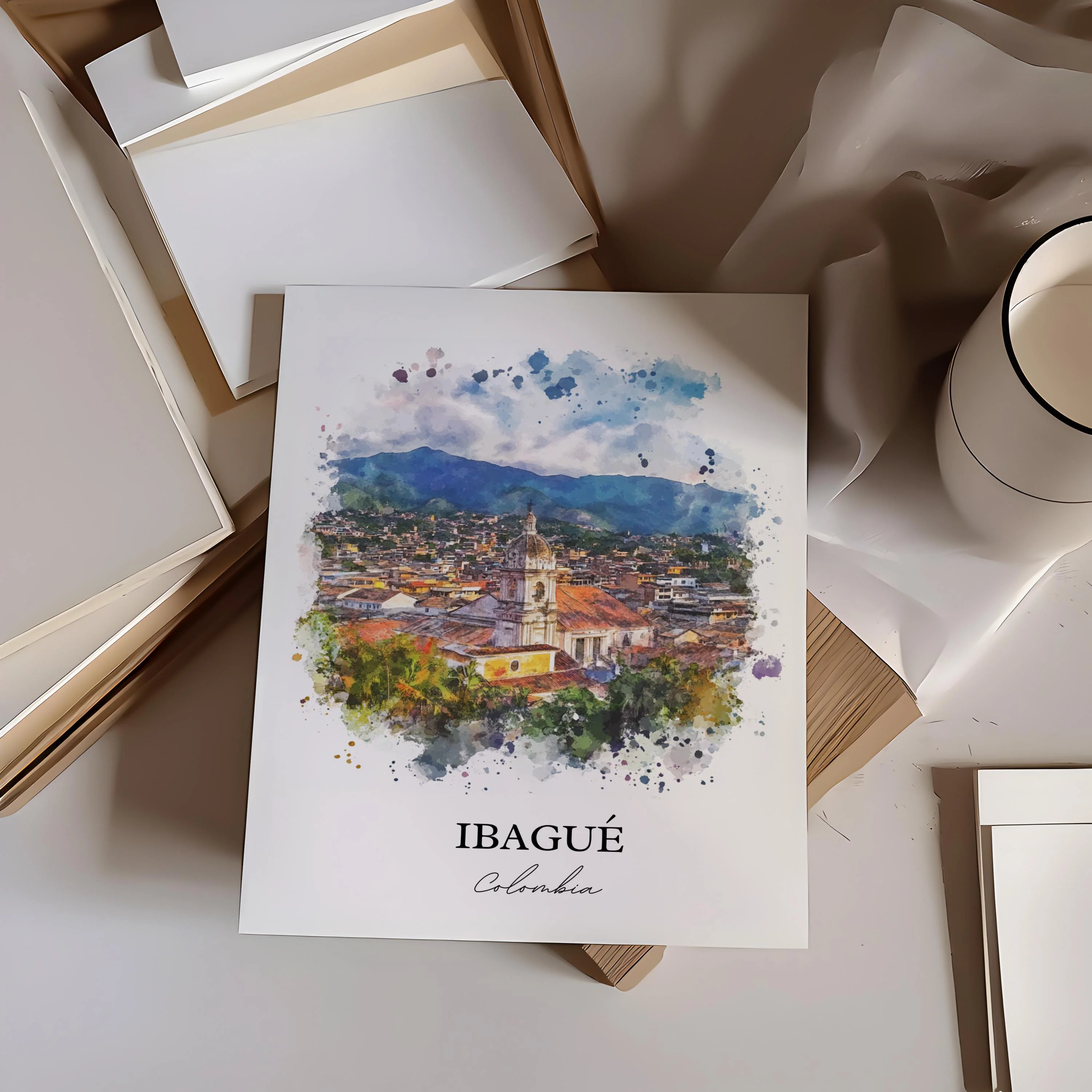 Ibagué, Colombia – Watercolor Art Print - Image 4